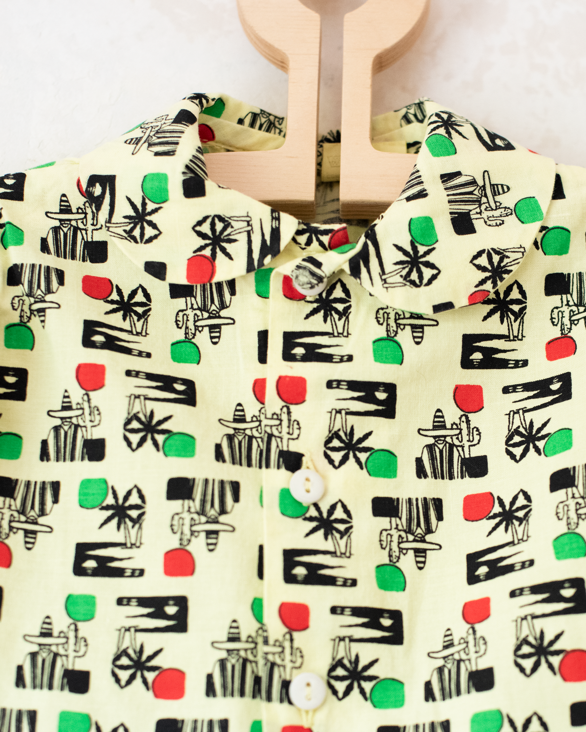 Yellow button-down shirt with cacti | 2-3 years