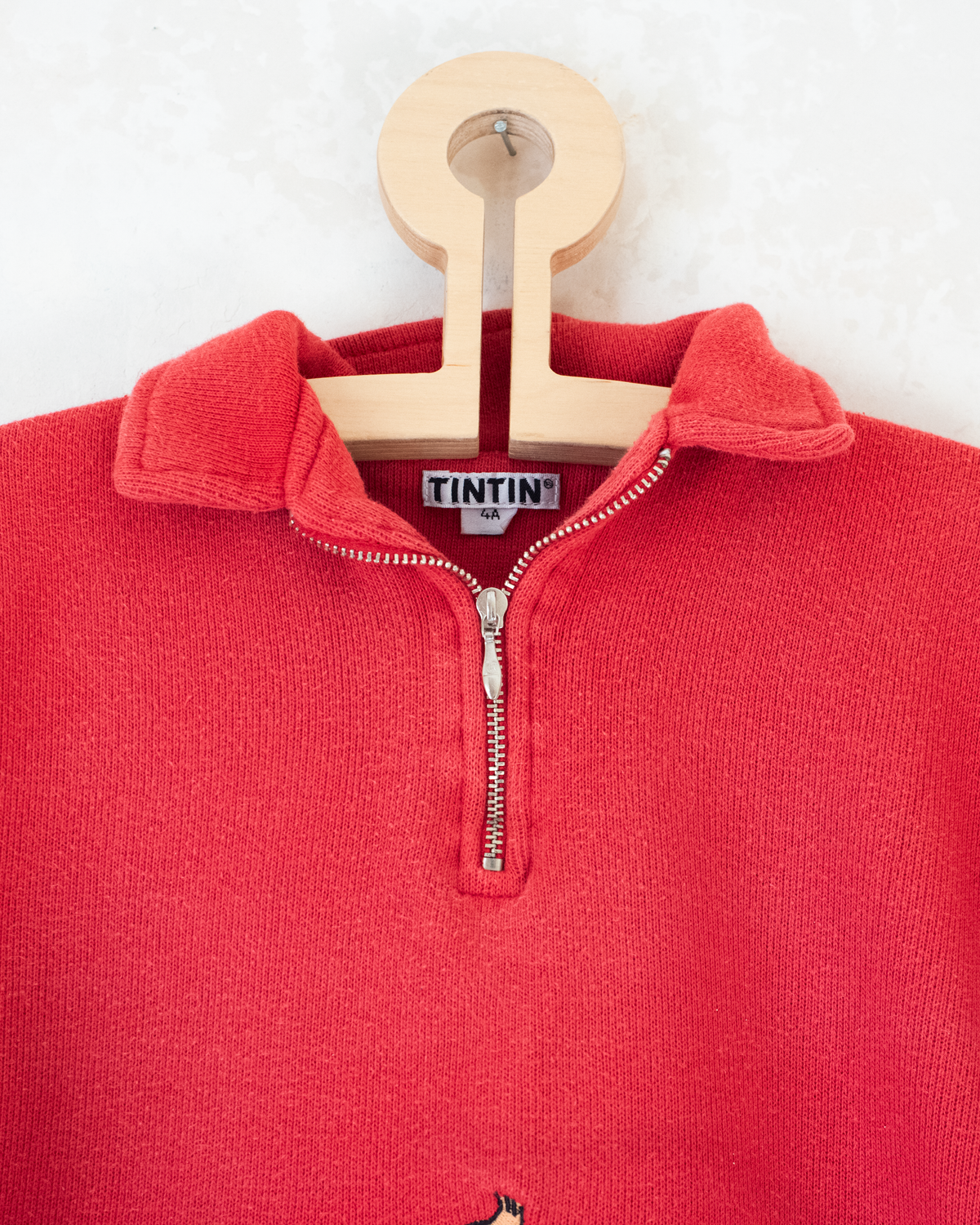 Red sweatshirt with Tintin and Milo | 3-4 years