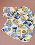 White button-down shirt with ads | French deadstock | 5-6 years