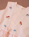French pink tunic with mushroom and turtle embroidery | 9-18 months