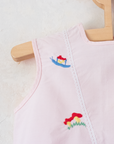 French pink tunic with mushroom and turtle embroidery | 9-18 months