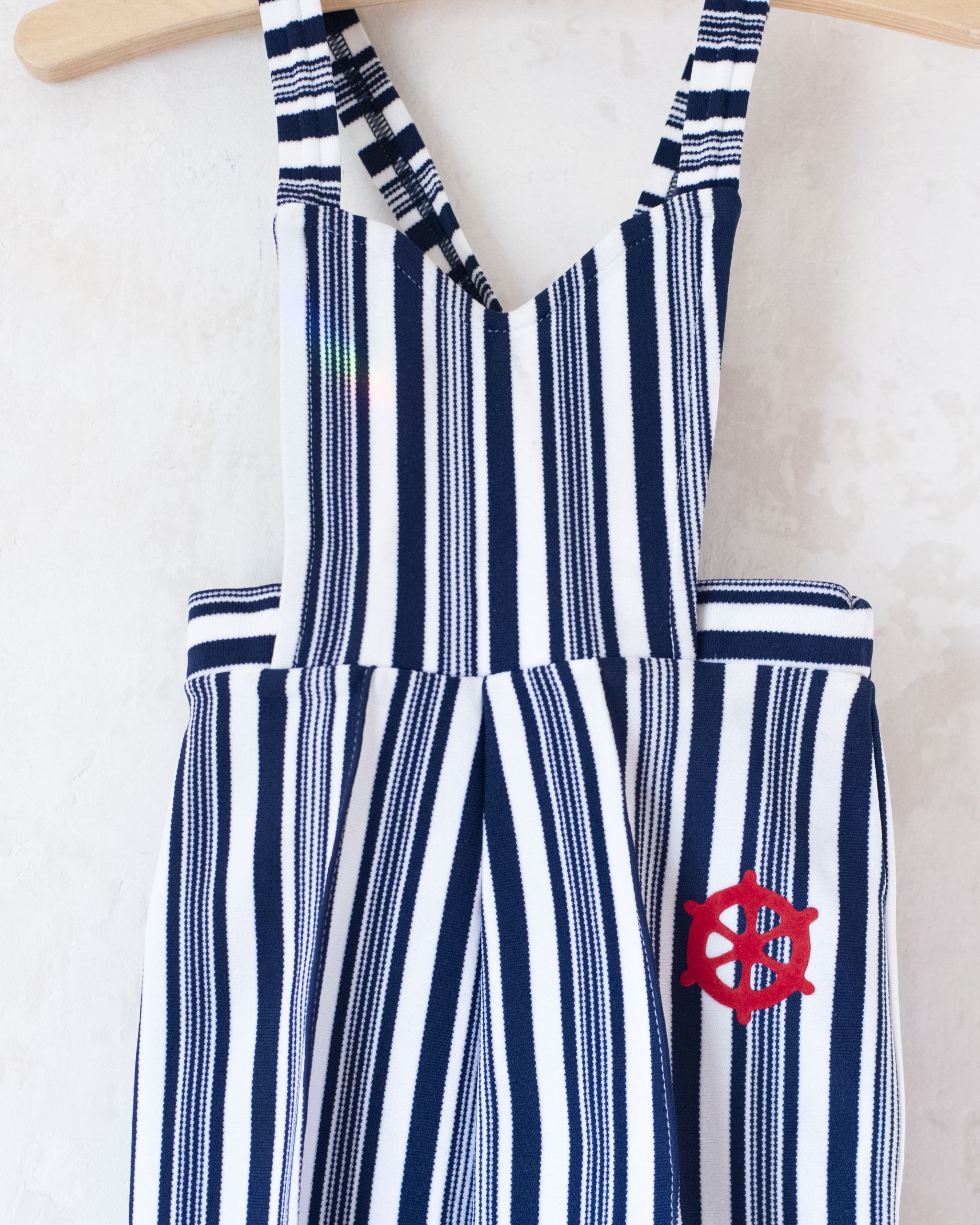 אוברול מהסבנטיז עם פסים והגה של ספינה | 2-3 שנים