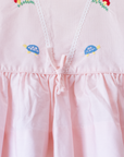 French pink tunic with mushroom and turtle embroidery | 9-18 months