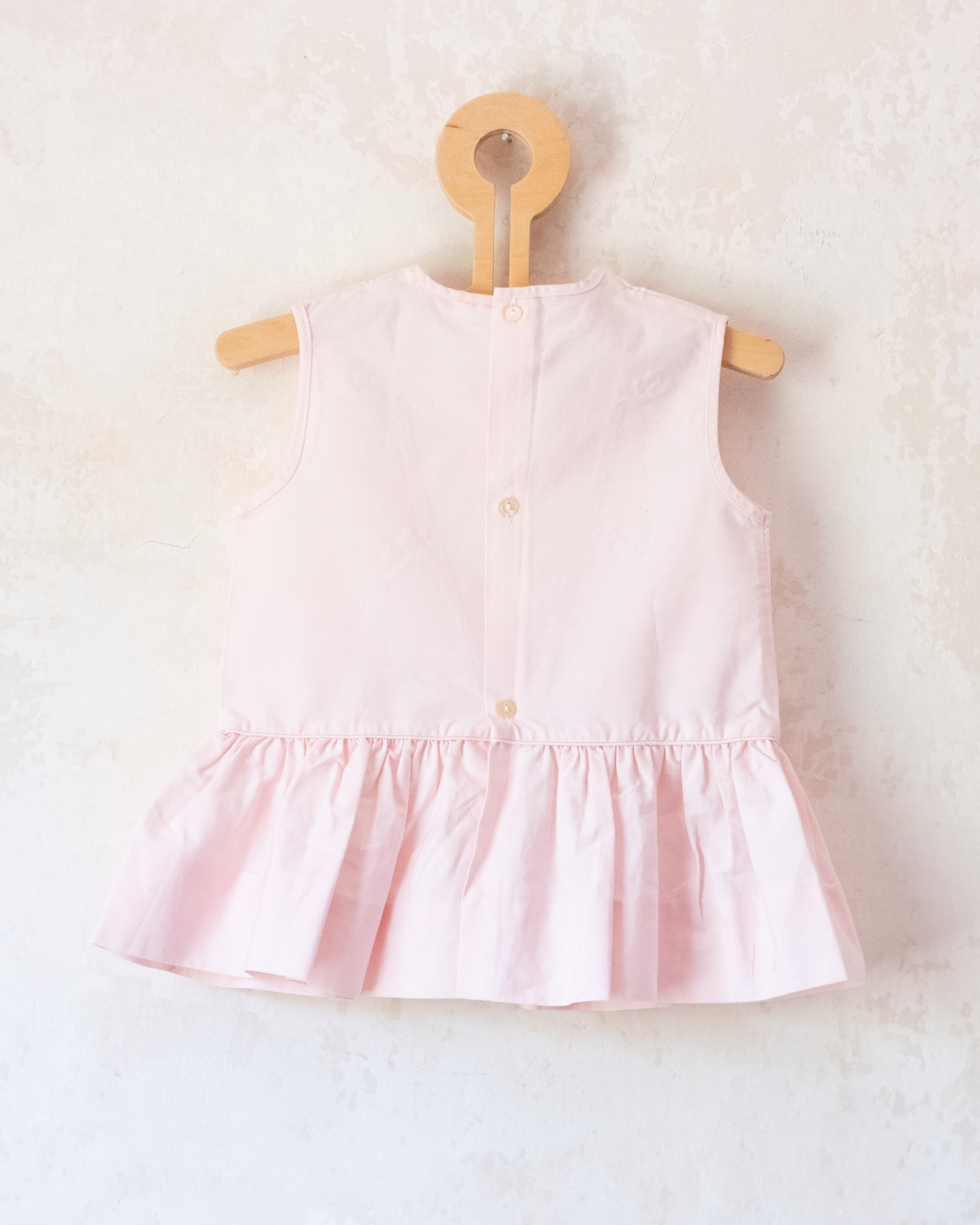 French pink tunic with mushroom and turtle embroidery | 9-18 months