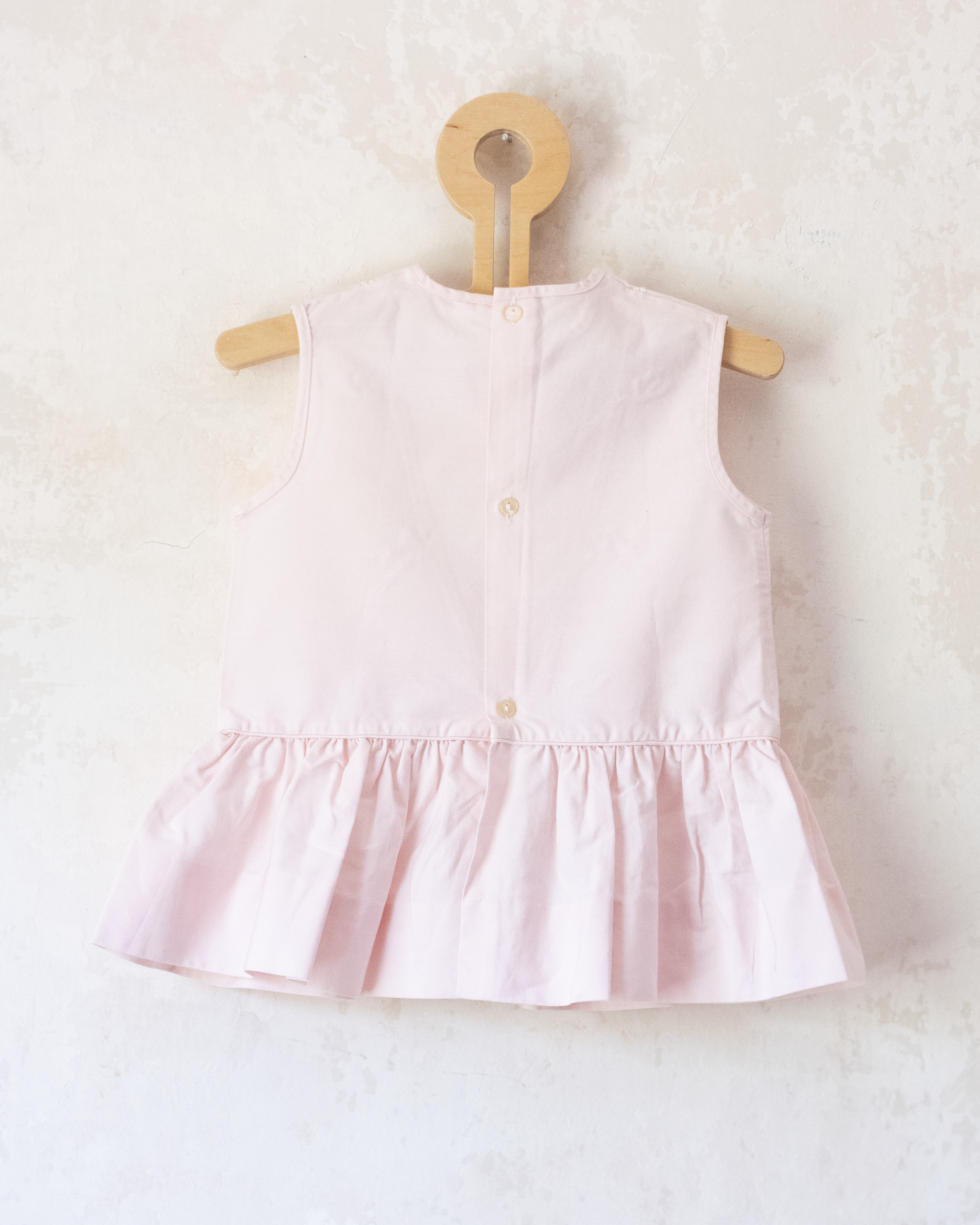 French pink tunic with mushroom and turtle embroidery | 9-18 months