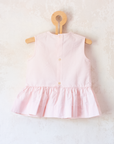 French pink tunic with mushroom and turtle embroidery | 9-18 months