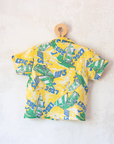 Button-down shirt with sailboats and seagulls | French deadstock | 4-5 years