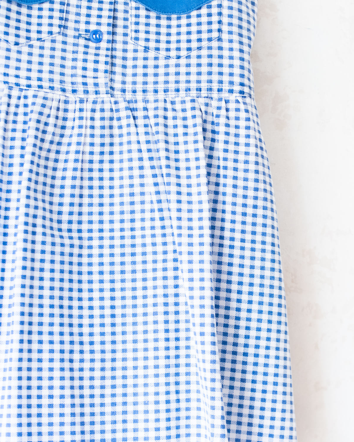 Blue and white plaid dress with pockets | 3-4 years