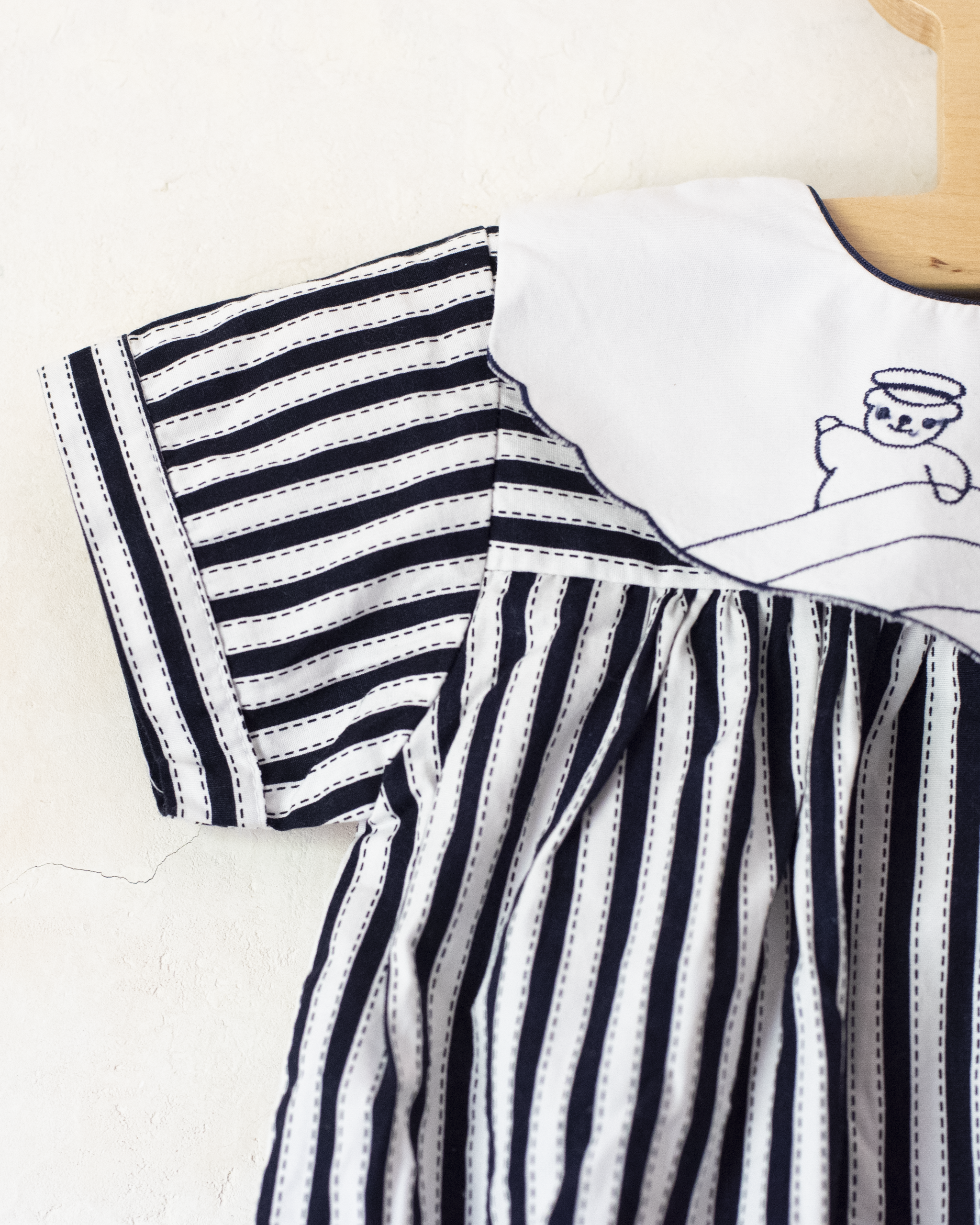 Striped and bear print romper | 3-6 months