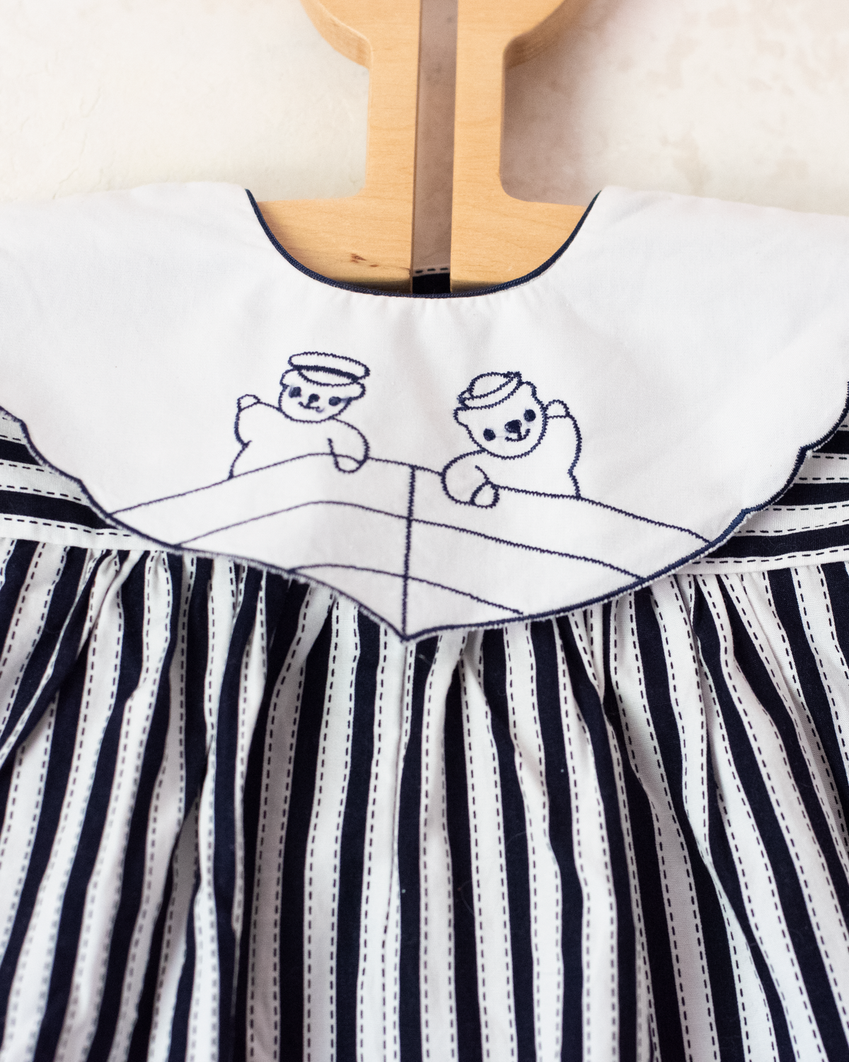 Striped and bear print romper | 3-6 months