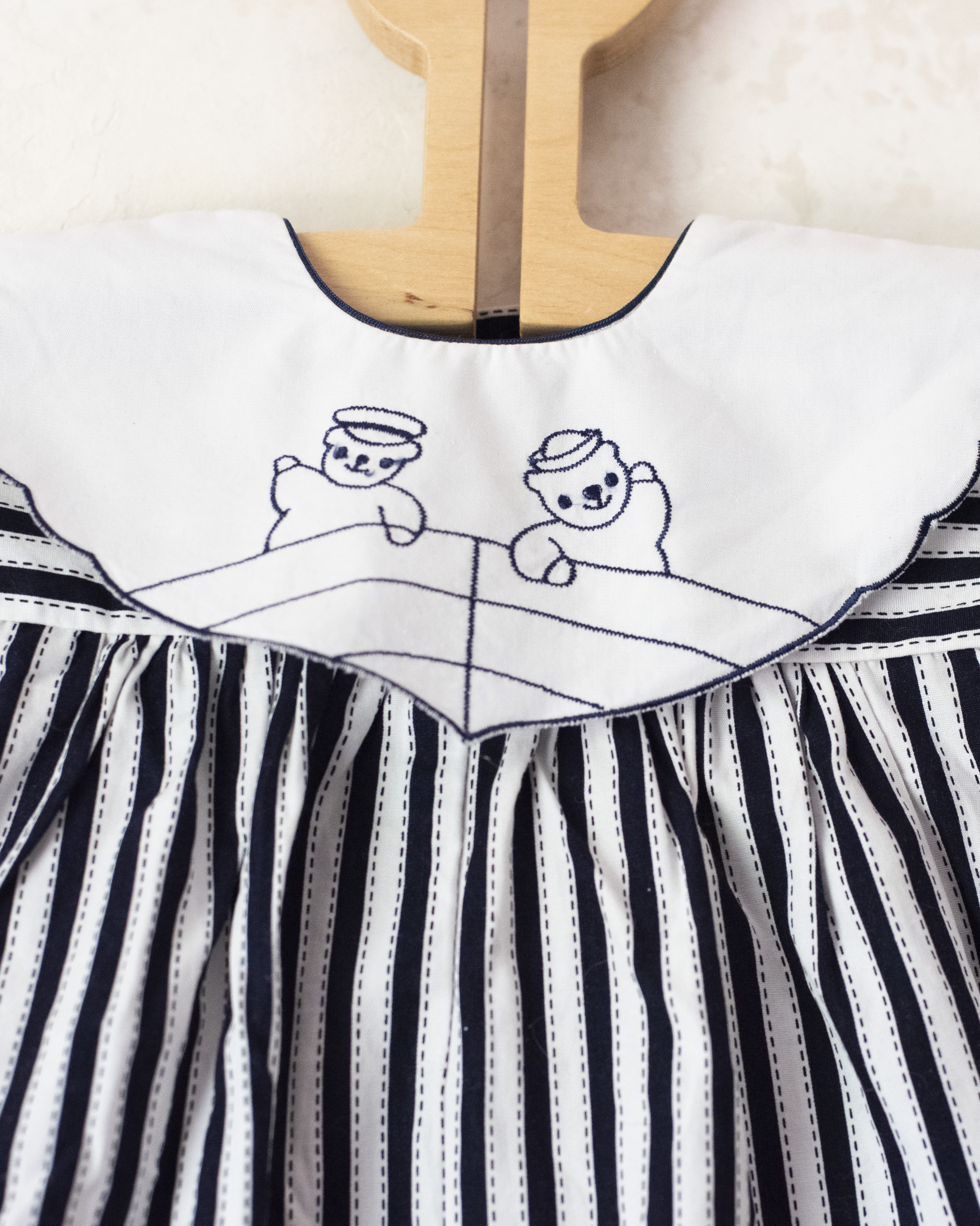 Striped and bear print romper | 3-6 months