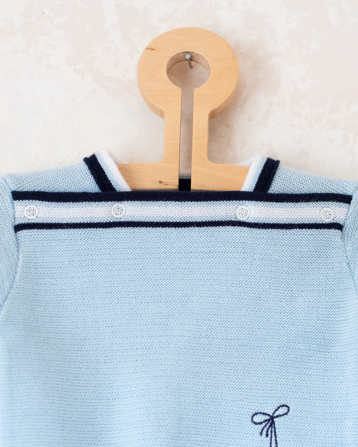 Blue knit with embroidered boots | French deadstock | 9-12 months