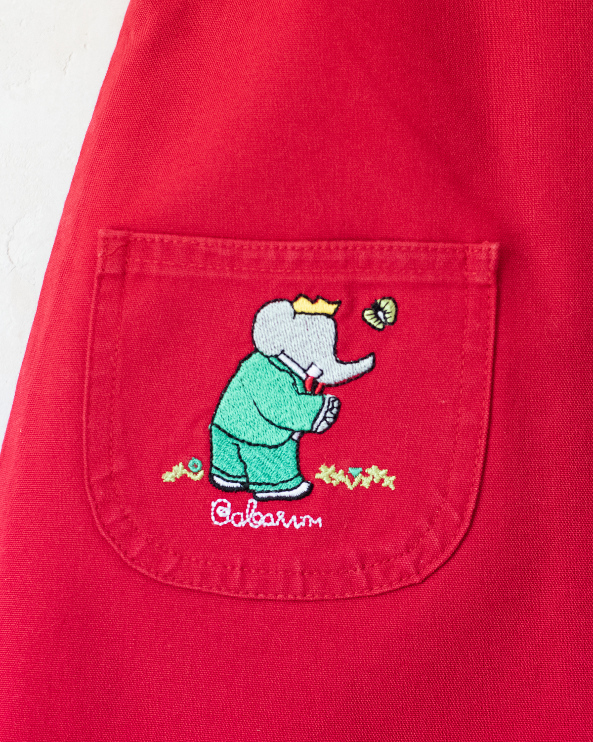 Red sundress with colorful embroidery by King Babar | 18-24 months