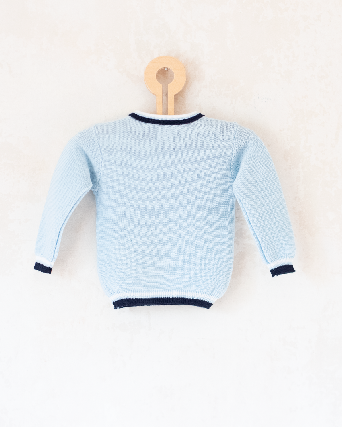 Blue knit with embroidered boots | French deadstock | 9-12 months