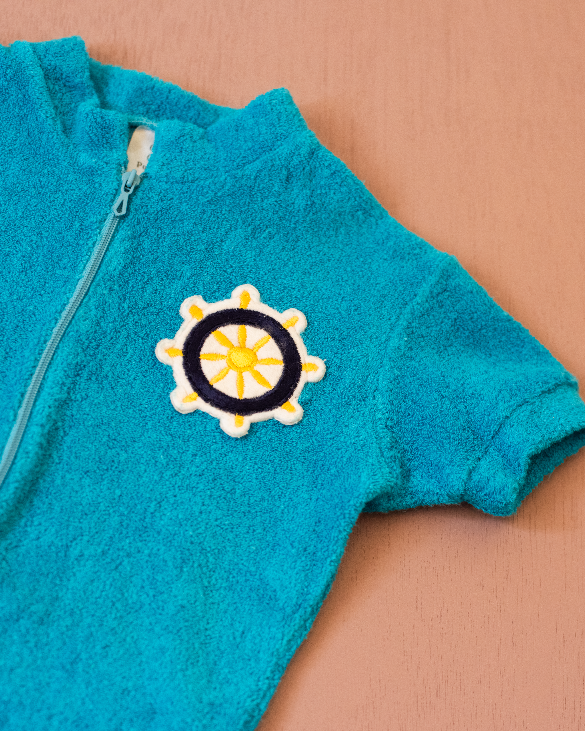 Terry Cloth Overalls with Ship Wheel | 9-12 Months