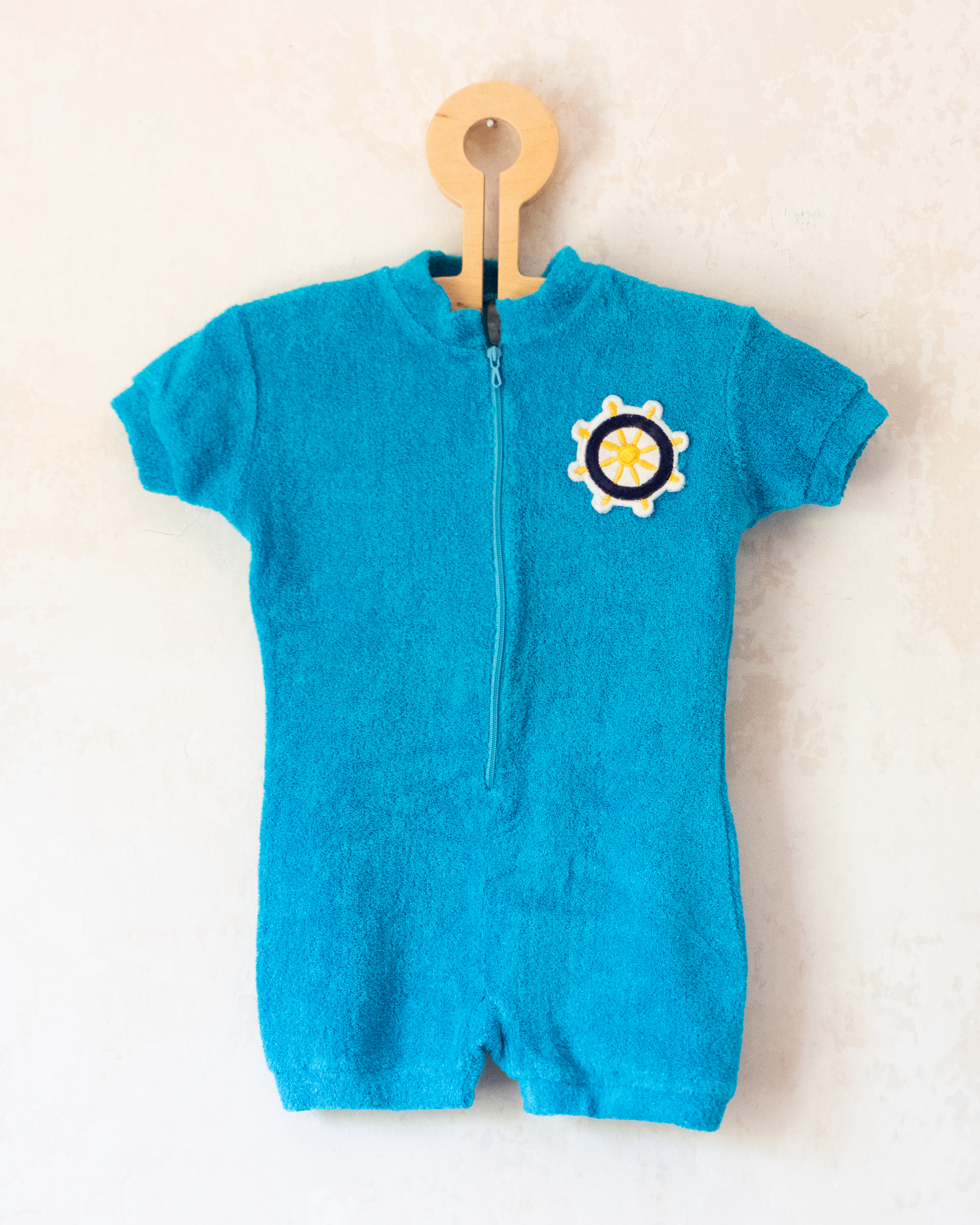Terry Cloth Overalls with Ship Wheel | 9-12 Months