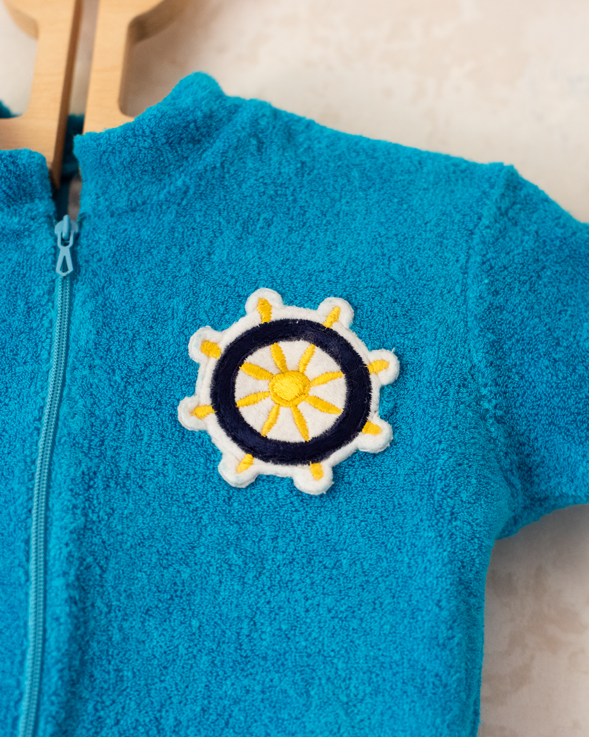 Terry Cloth Overalls with Ship Wheel | 9-12 Months