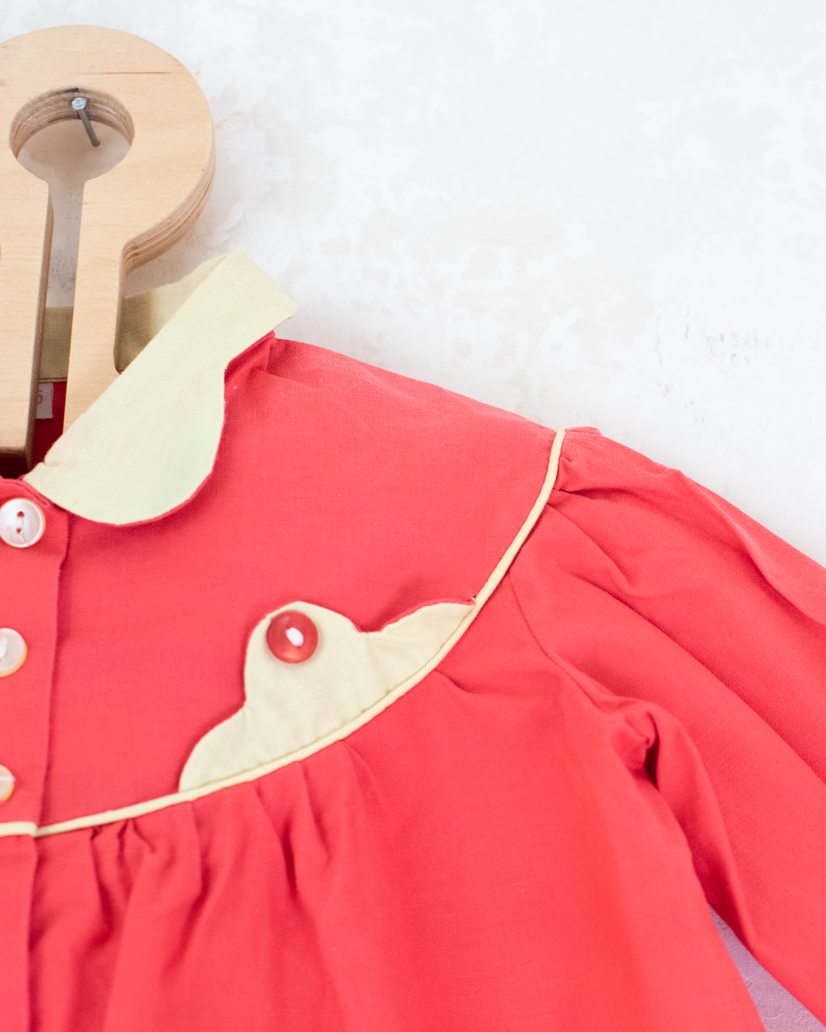 Long 70s pink and yellow shirt | 9-12 months