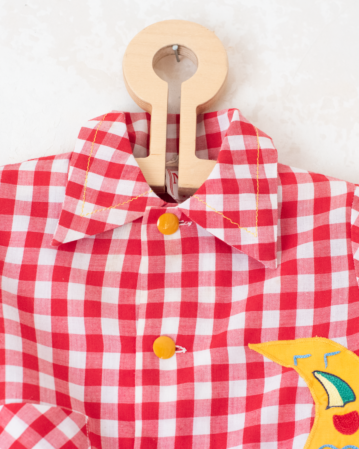 Thin 1950s checkered jacket with embroidered moon | 12-18 months