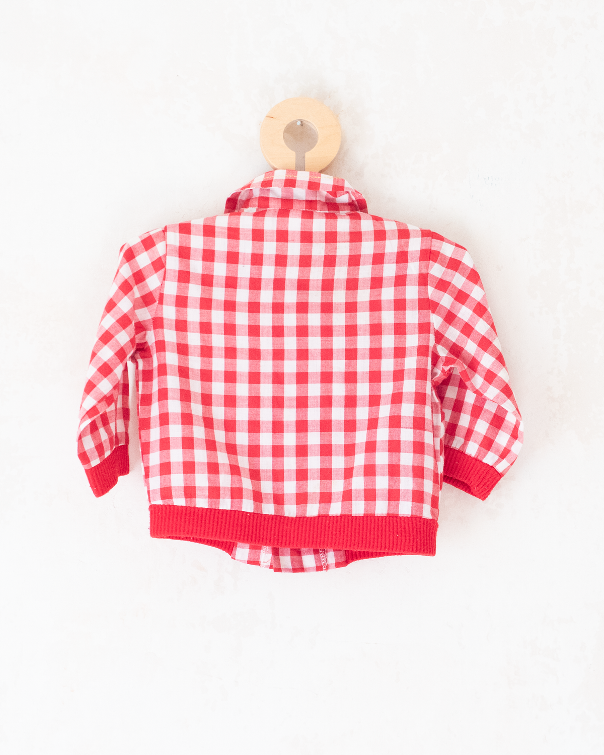 Thin 1950s checkered jacket with embroidered moon | 12-18 months