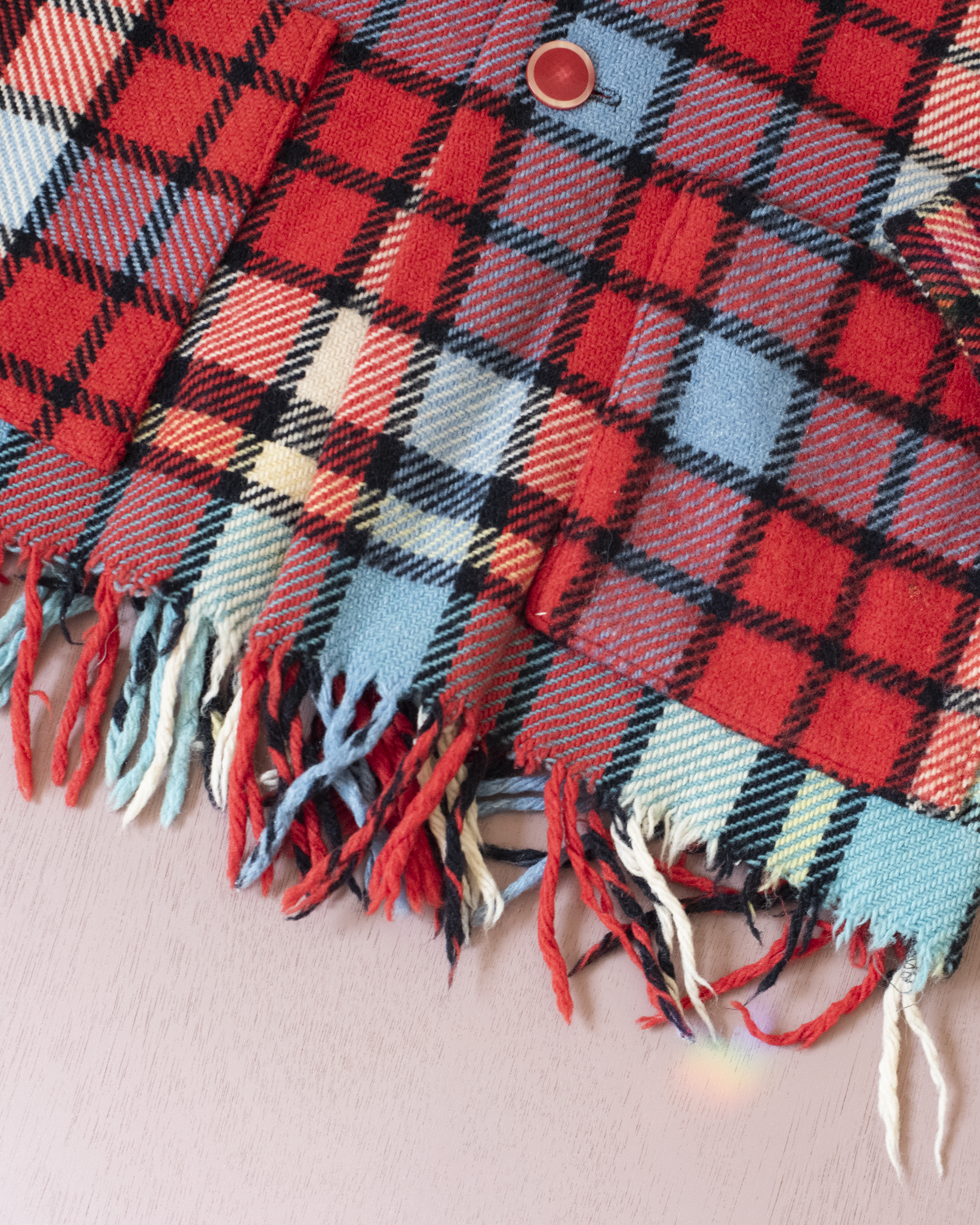 ז׳קט צמר משובץ עם פרנזים | 6-7 שנים