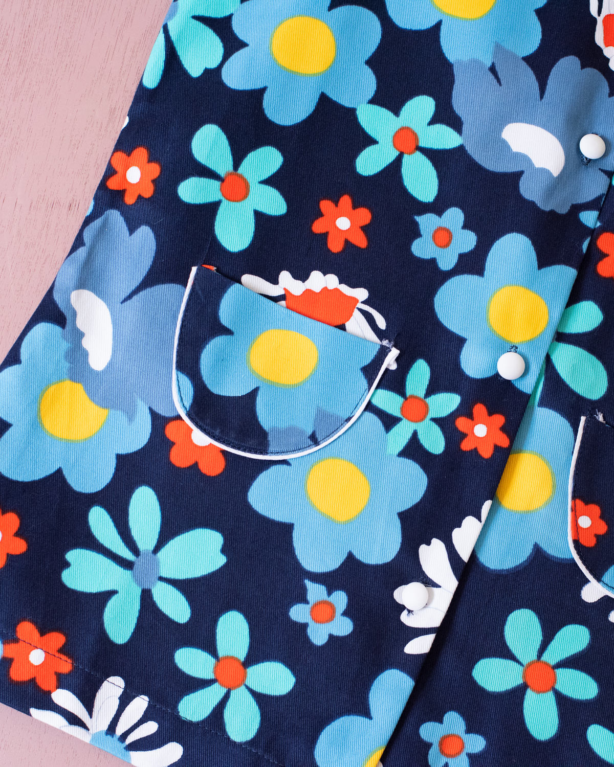 Blue floral dress from the 70s | Dead stock | 2-3 years