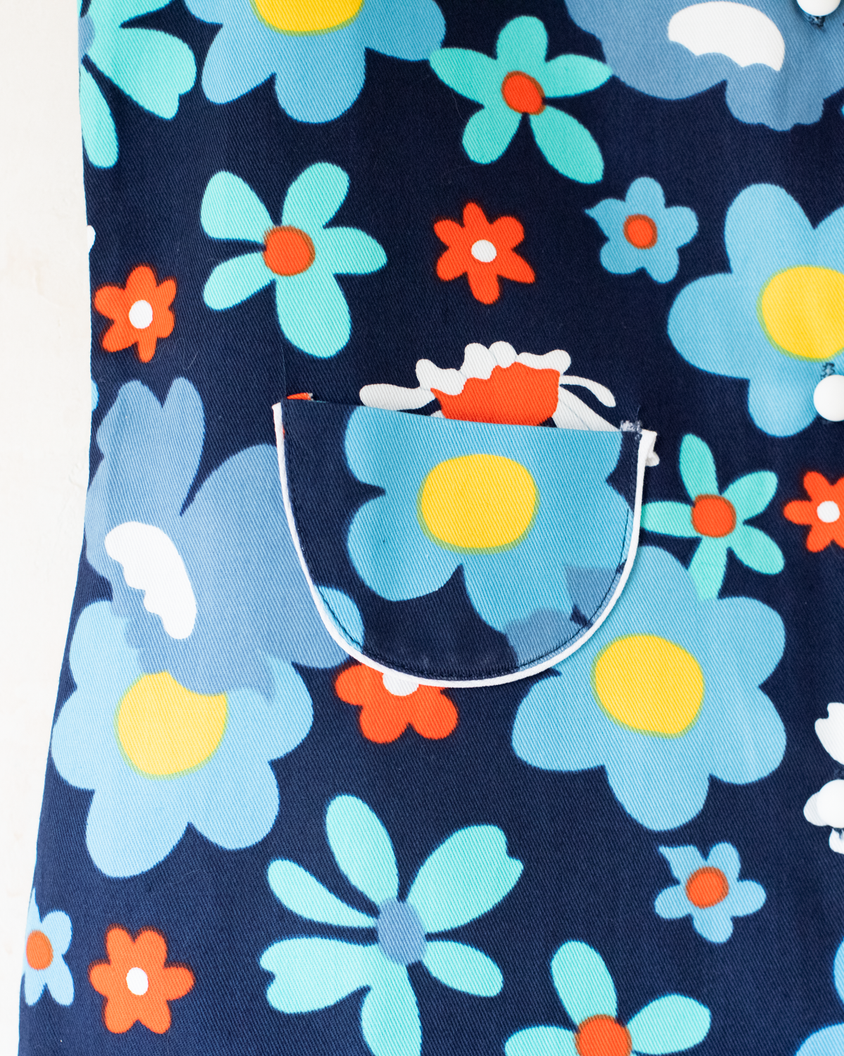 Blue floral dress from the 70s | Dead stock | 2-3 years
