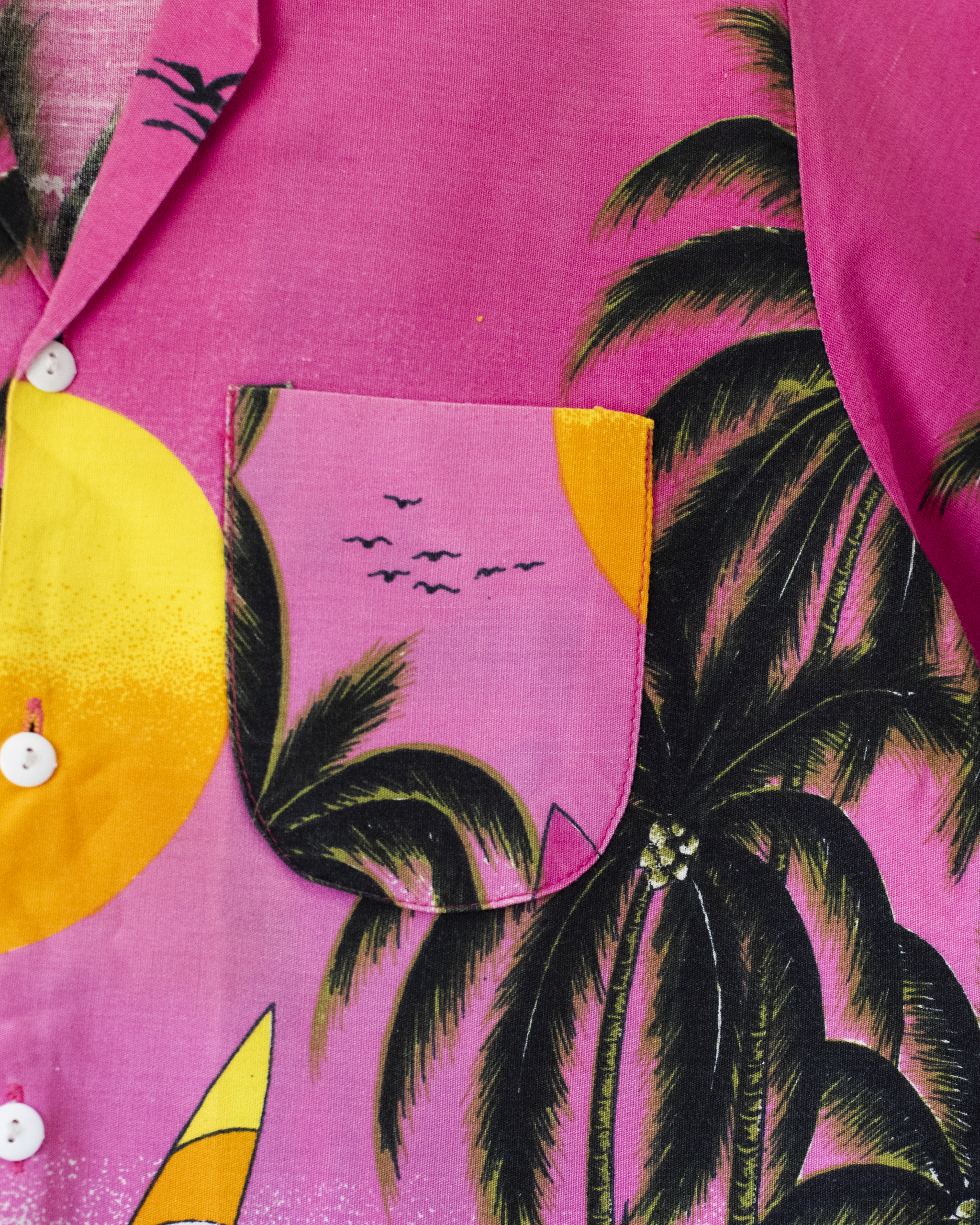 Hawaiian shirt with palm trees and sailboats | Ages 8-10