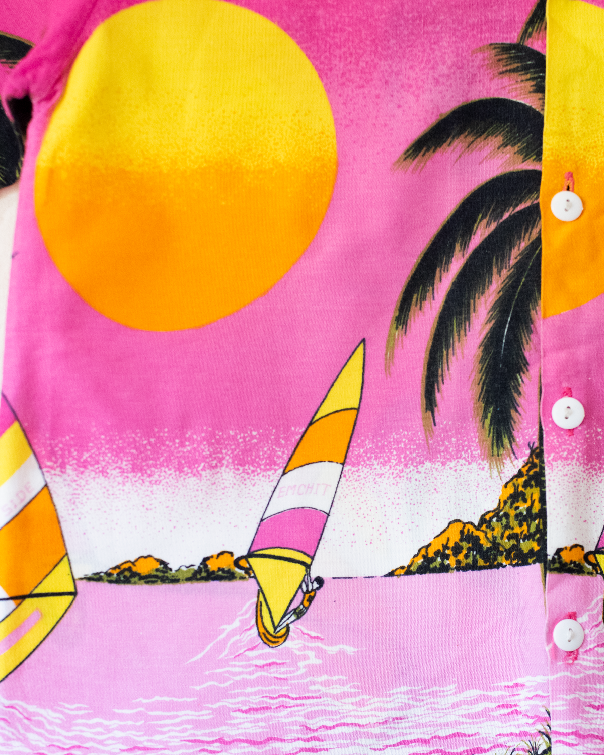 Hawaiian shirt with palm trees and sailboats | Ages 8-10