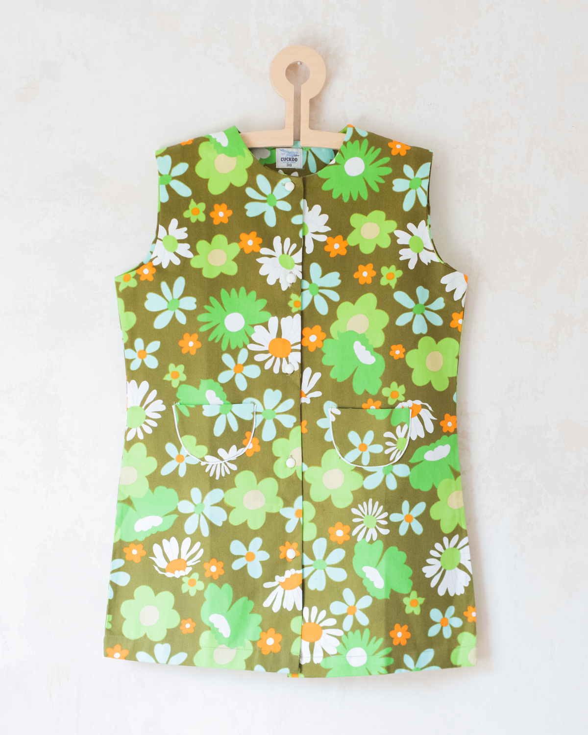 Green floral suit from the 70s | Deadstock | 10-12 years 