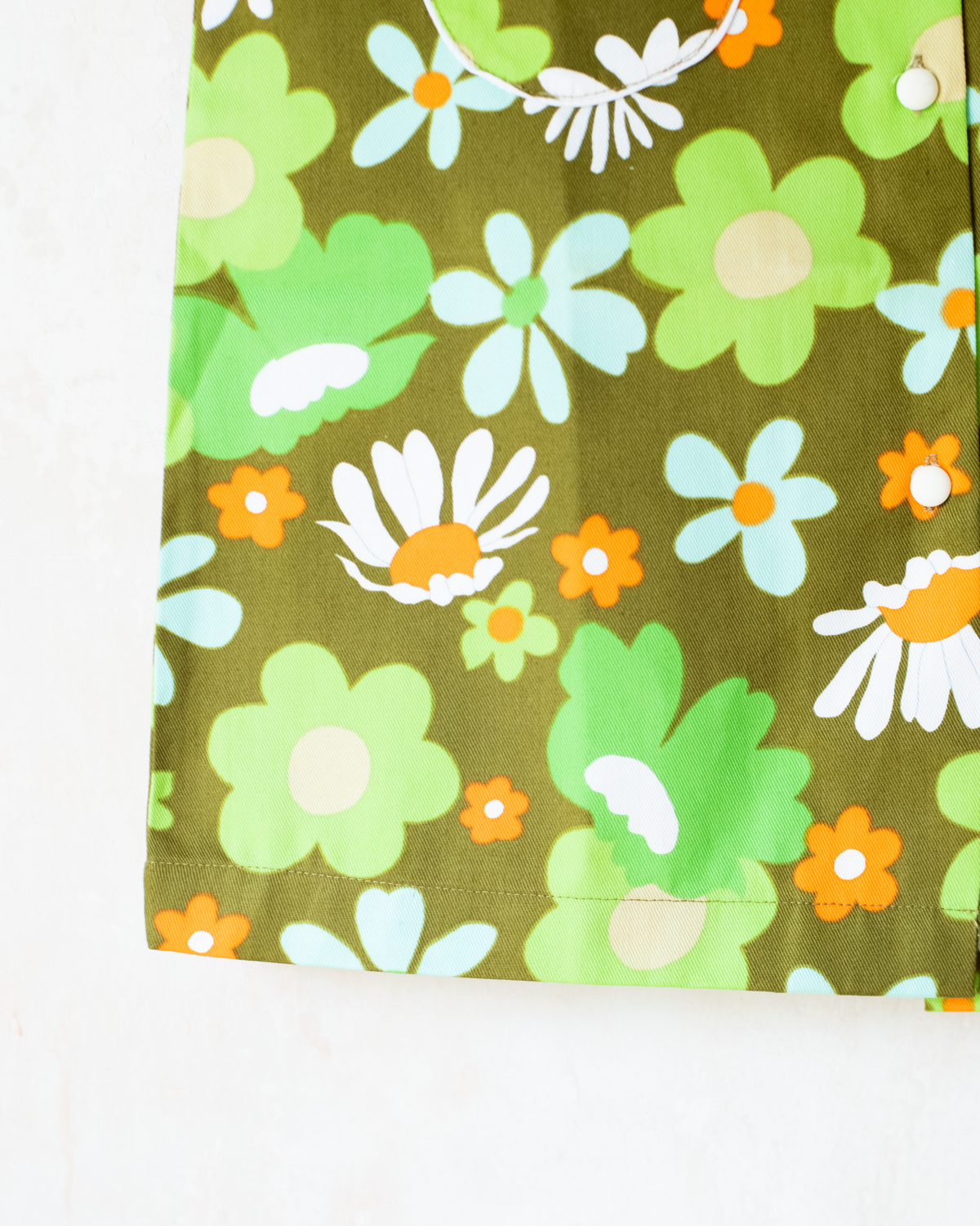 Green floral suit from the 70s | Deadstock | 10-12 years 
