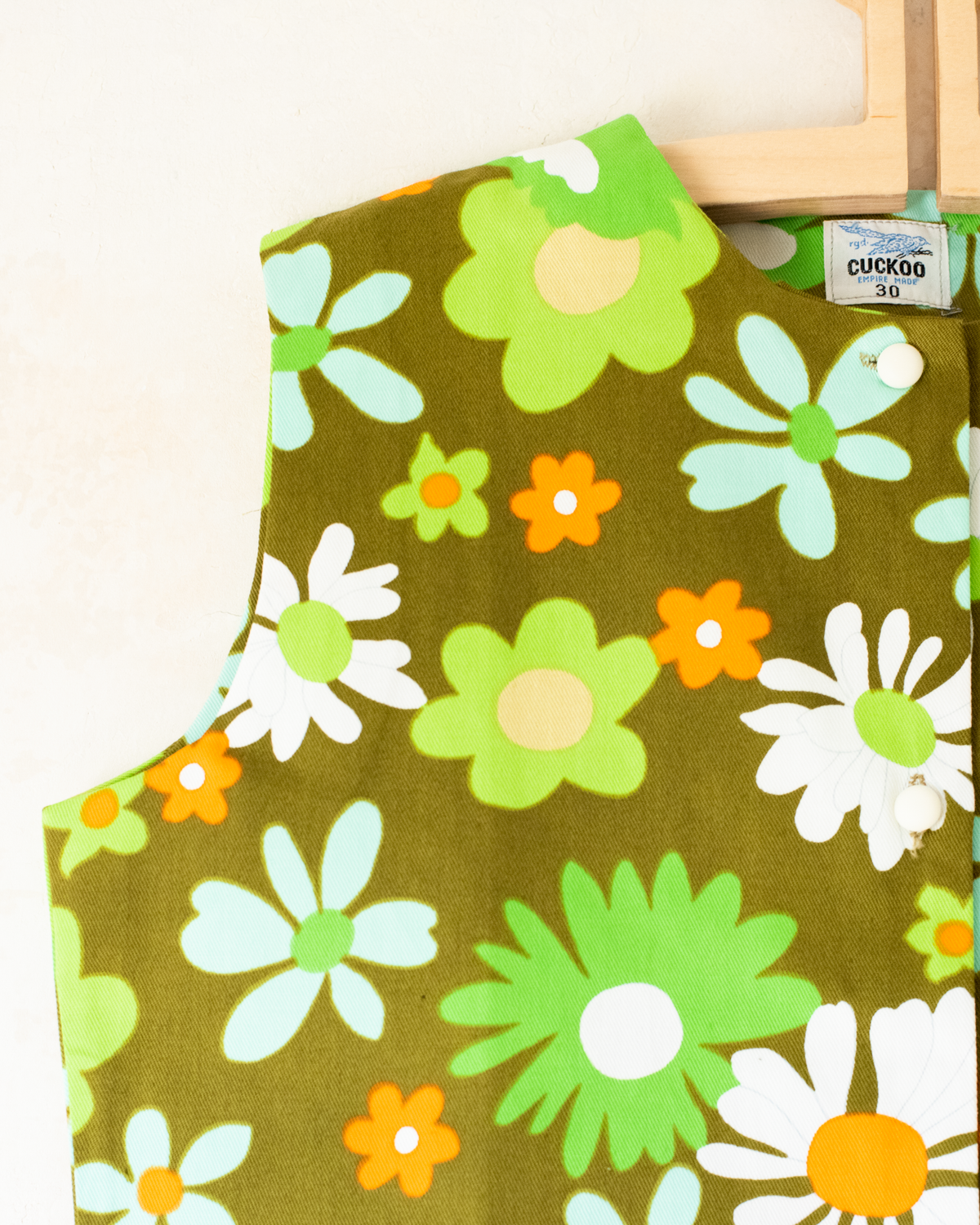 Green floral suit from the 70s | Deadstock | 10-12 years 