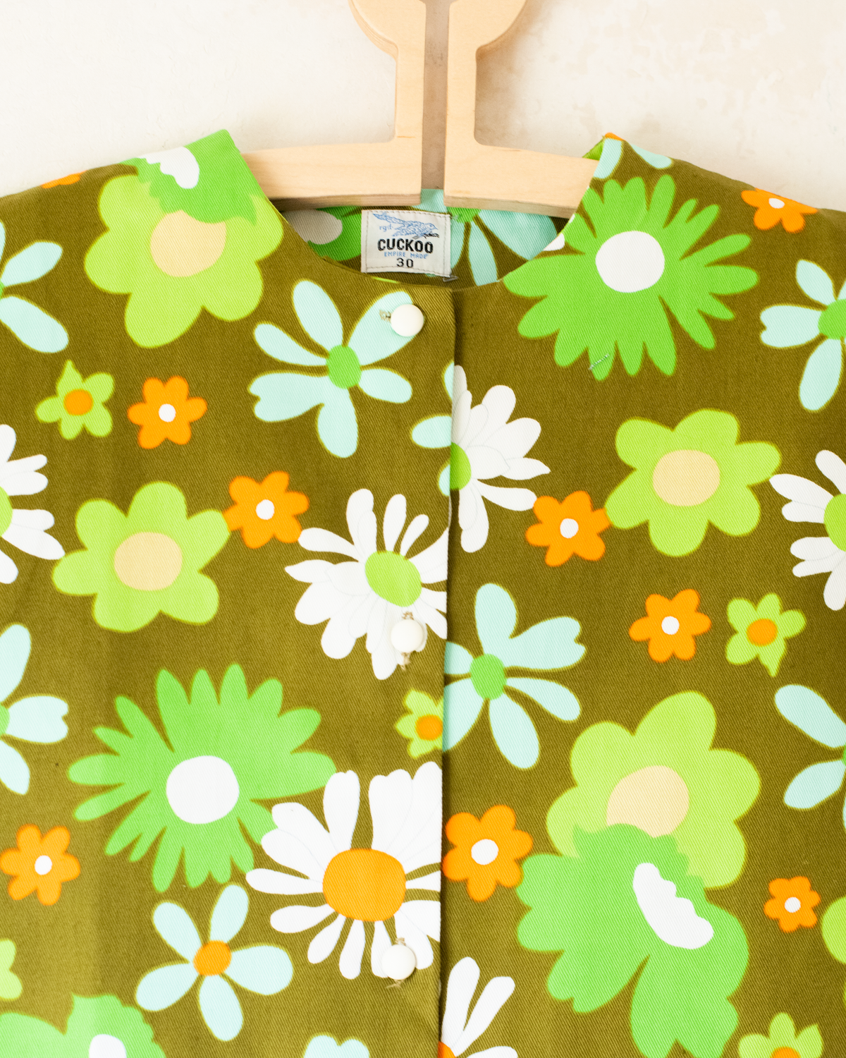 Green floral suit from the 70s | Deadstock | 10-12 years 