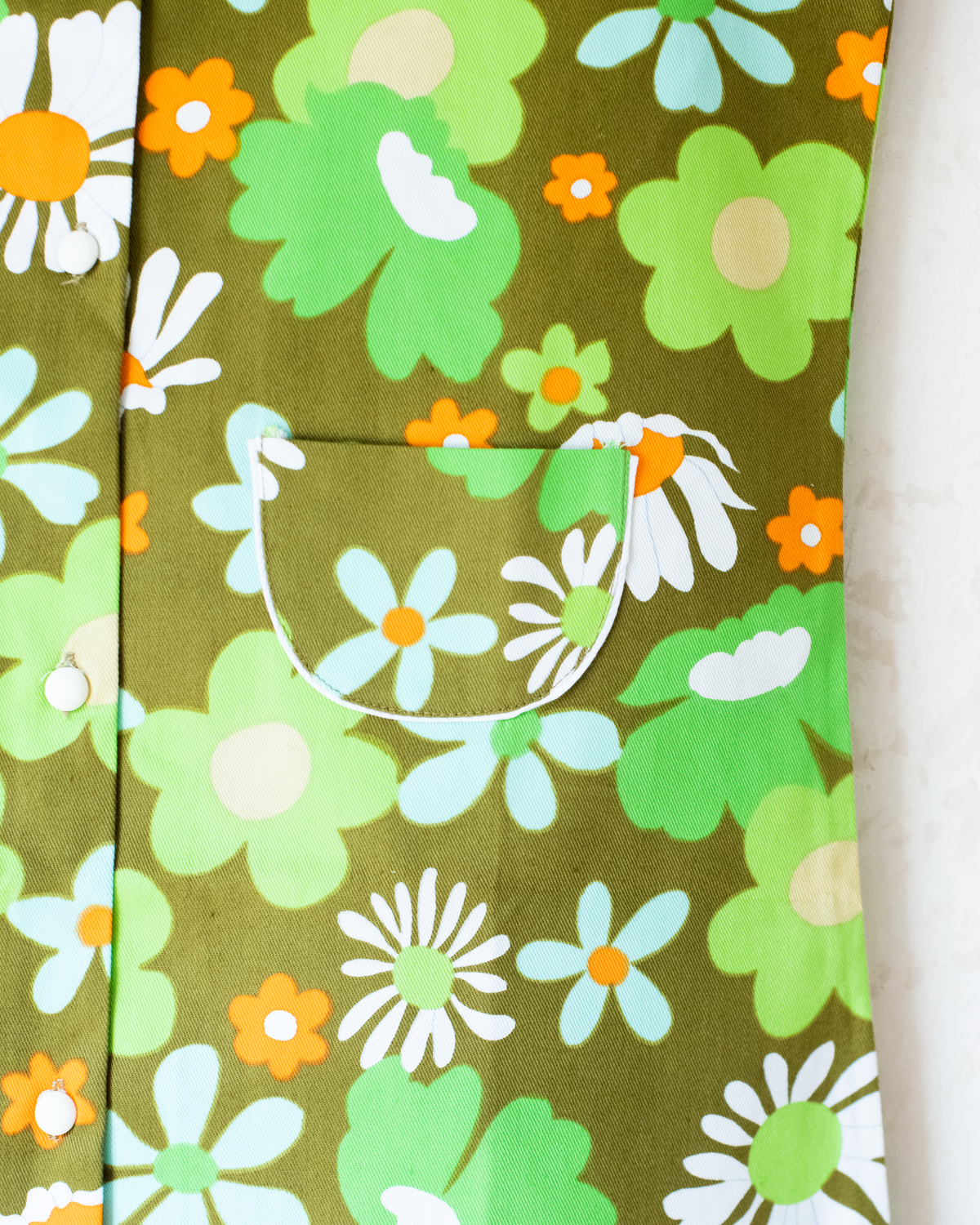 Green floral suit from the 70s | Deadstock | 10-12 years 