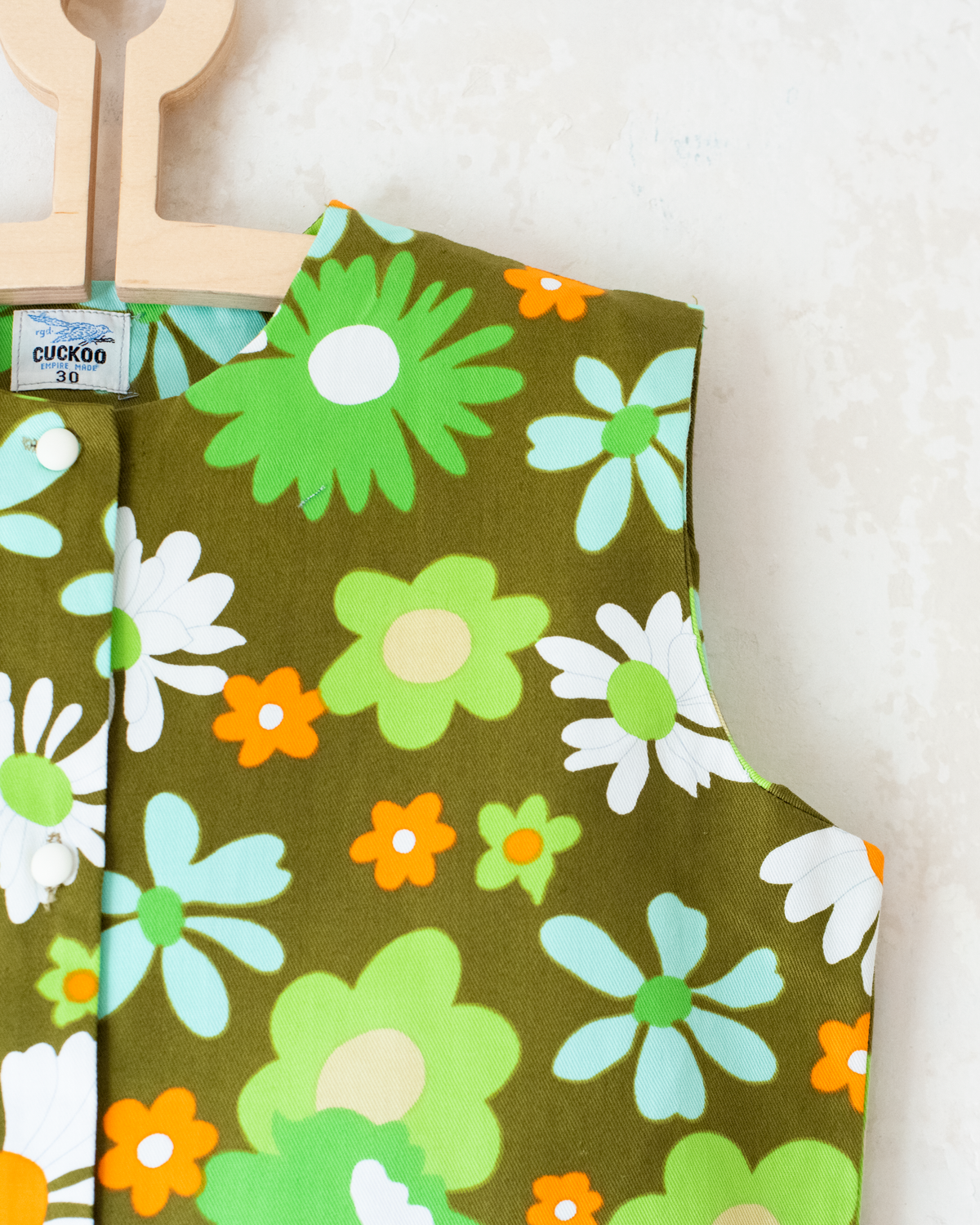 Green floral suit from the 70s | Deadstock | 10-12 years 