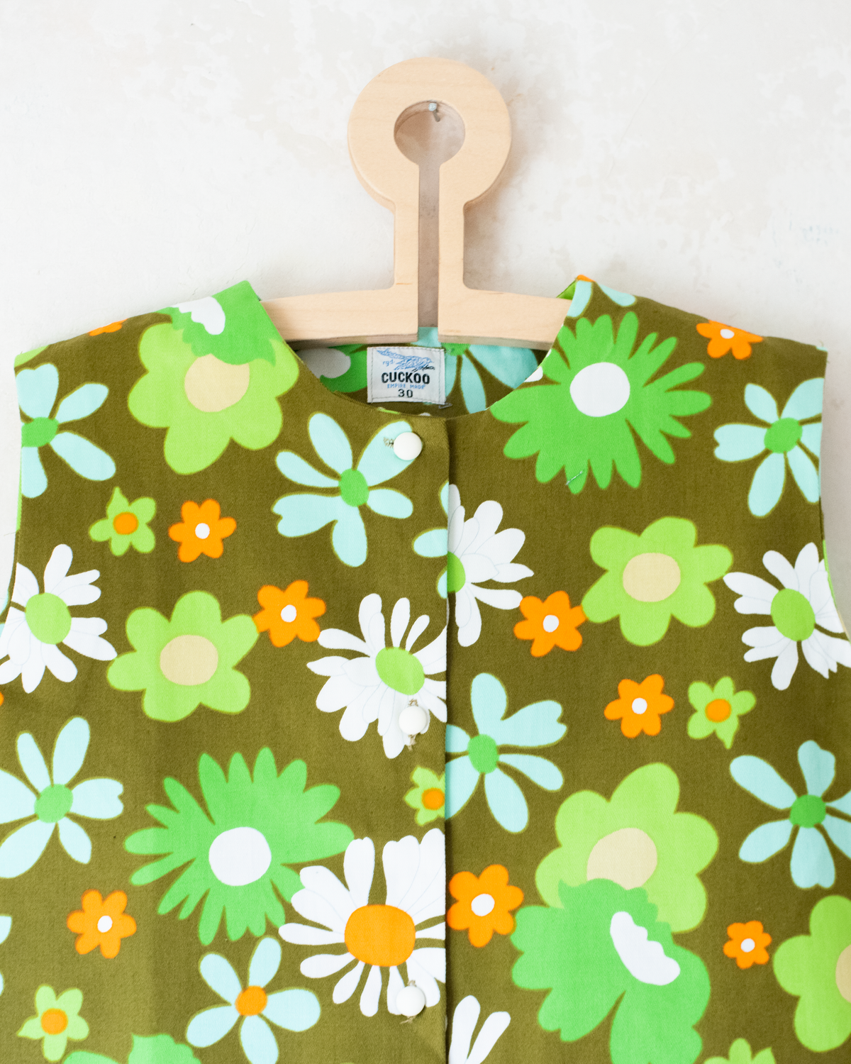 Green floral suit from the 70s | Deadstock | 10-12 years 