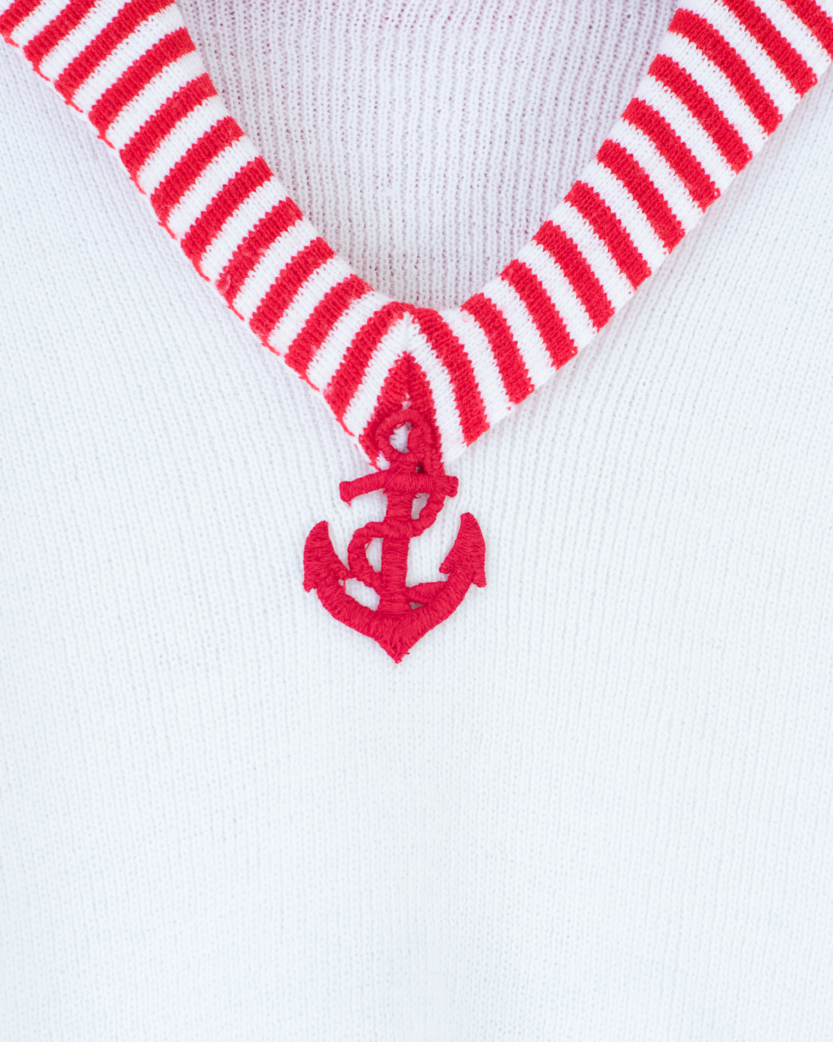 Short white sailor sweater with anchor | 10-14 years
