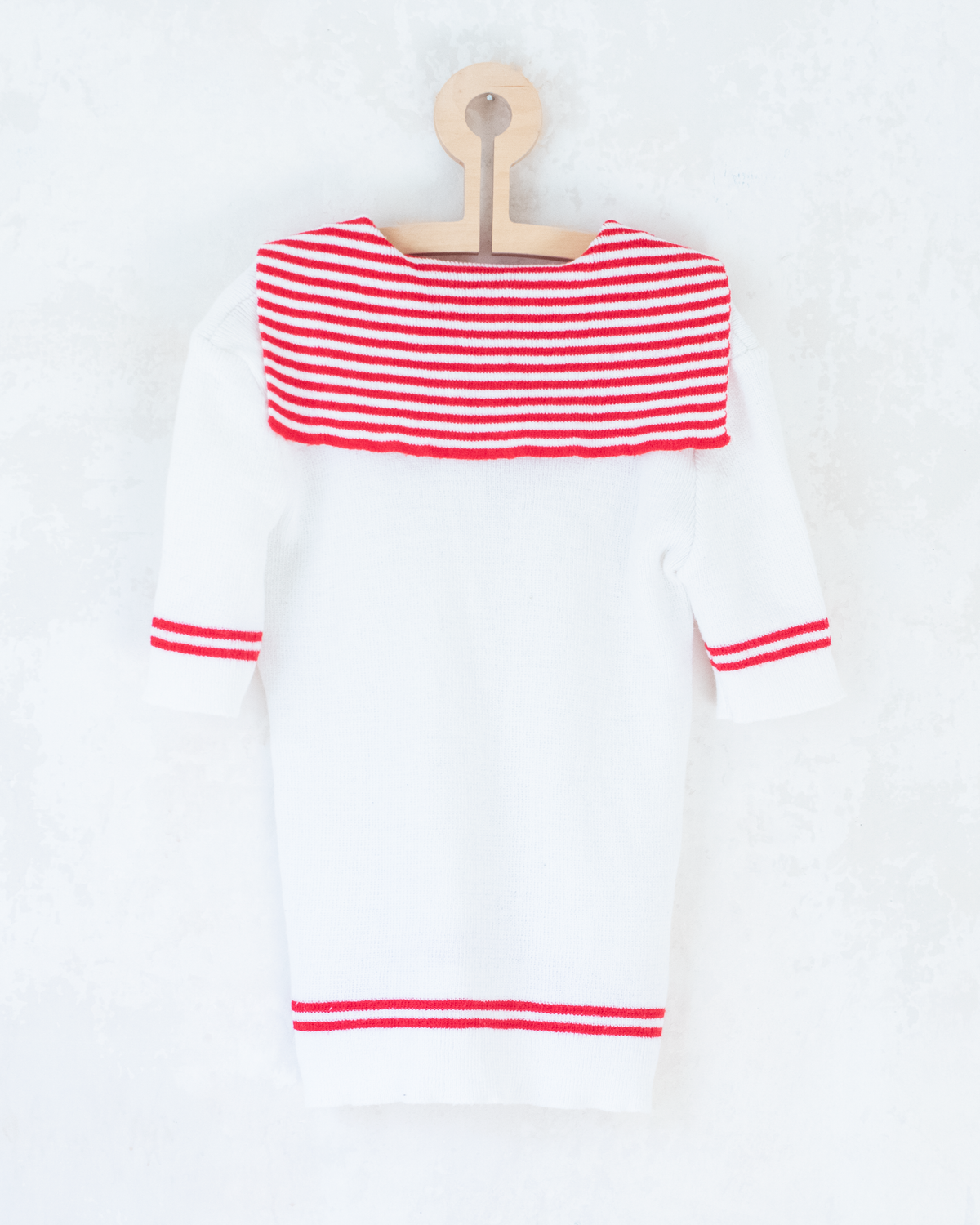 Short white sailor sweater with anchor | 10-14 years