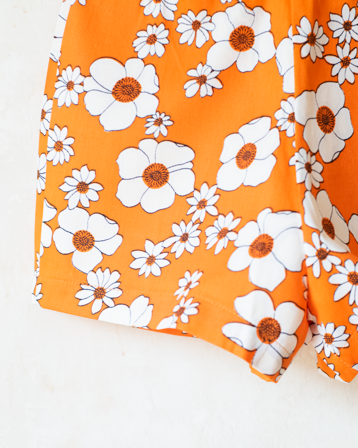Seventies Floral Orange Overalls | Dead Stock | 7-8 Years 