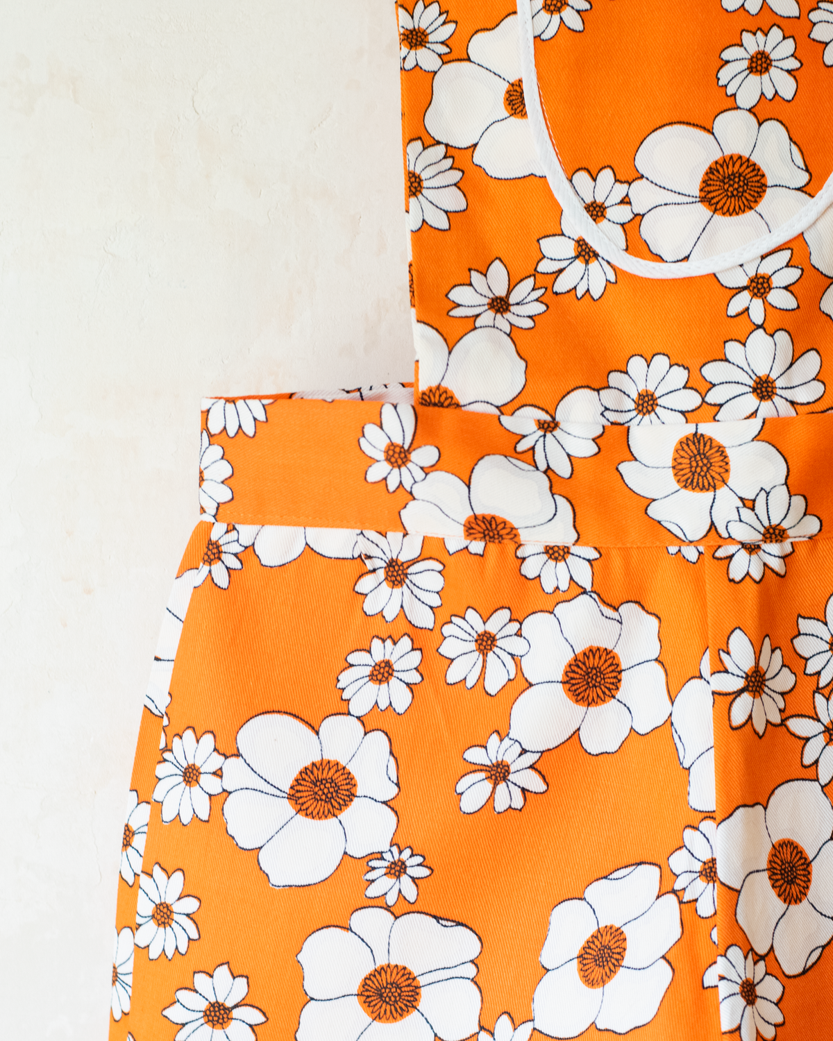 Seventies Floral Orange Overalls | Dead Stock | 7-8 Years 