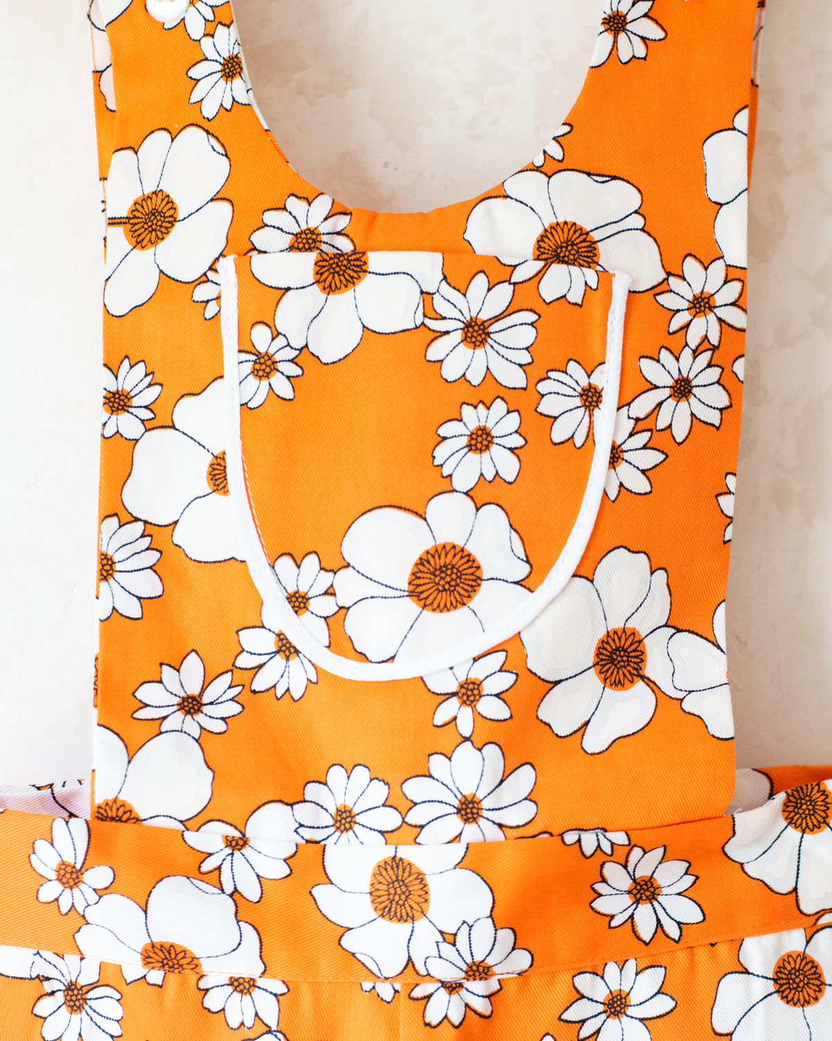 Seventies Floral Orange Overalls | Dead Stock | 7-8 Years 