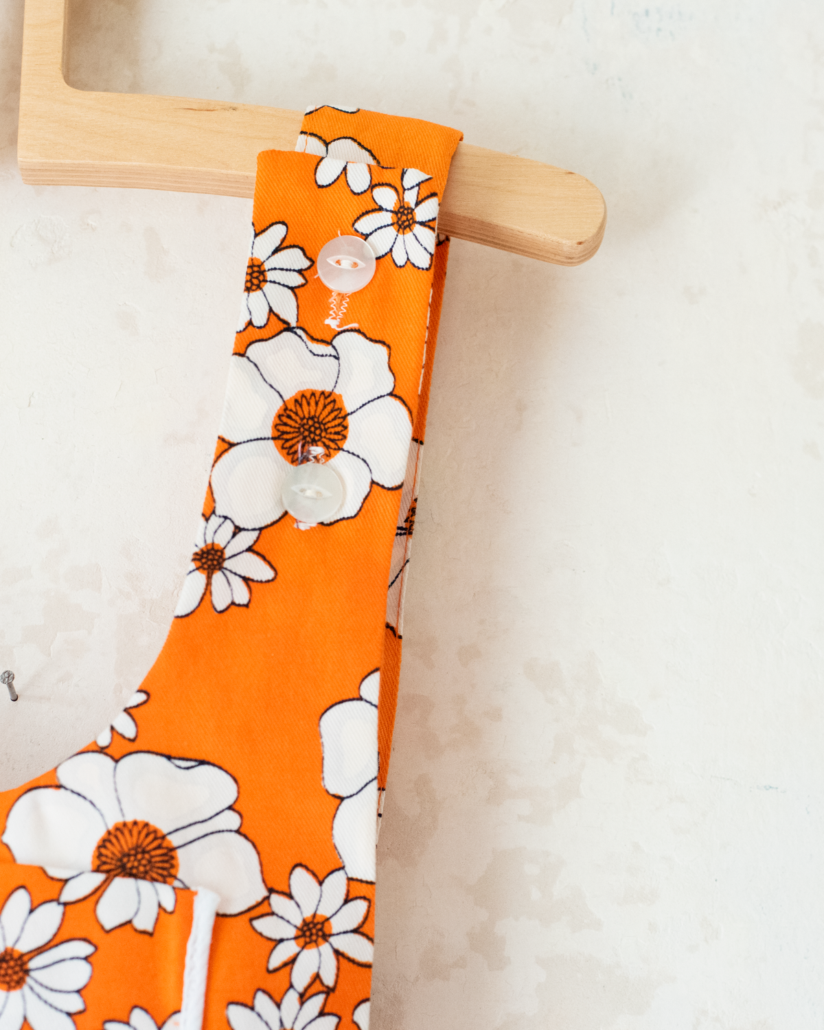 Seventies Floral Orange Overalls | Dead Stock | 7-8 Years 