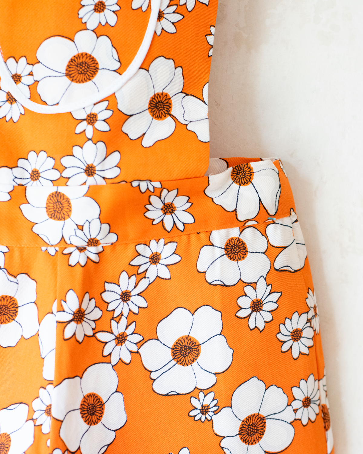 Seventies Floral Orange Overalls | Dead Stock | 7-8 Years 