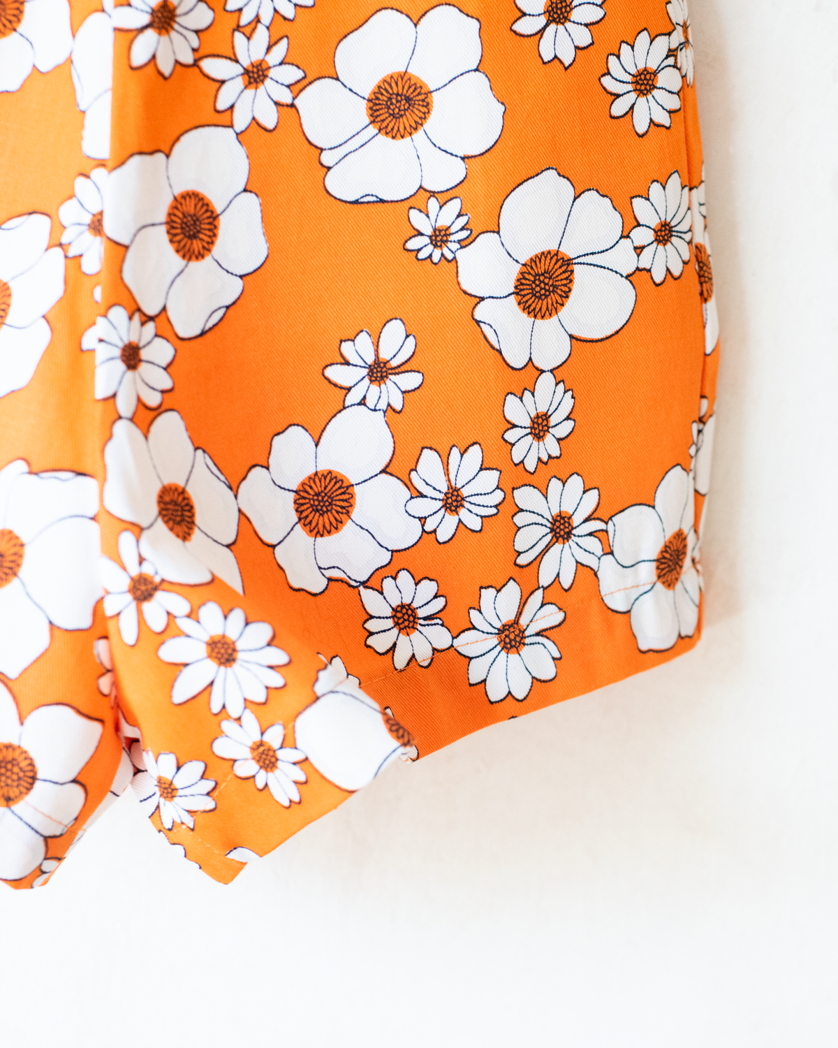 Seventies Floral Orange Overalls | Dead Stock | 7-8 Years 