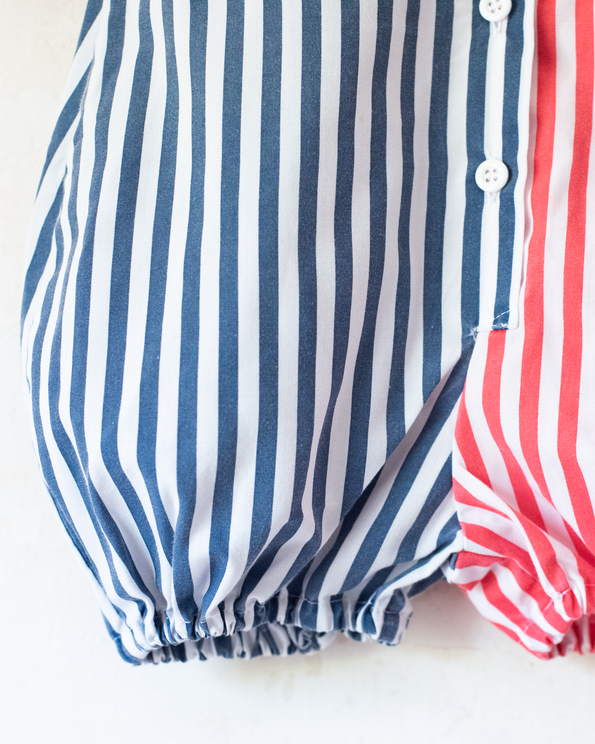 Overalls with stripes and embroidered anchors on the collar | 3-6 months