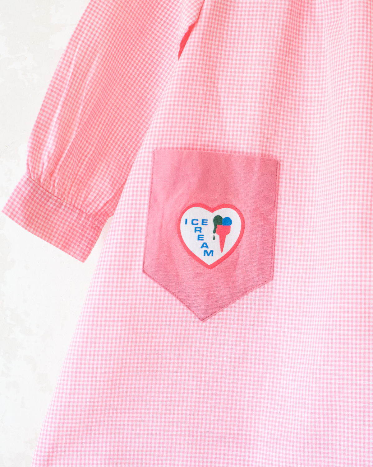 Pink plaid tunic with ice cream | 3-4 years