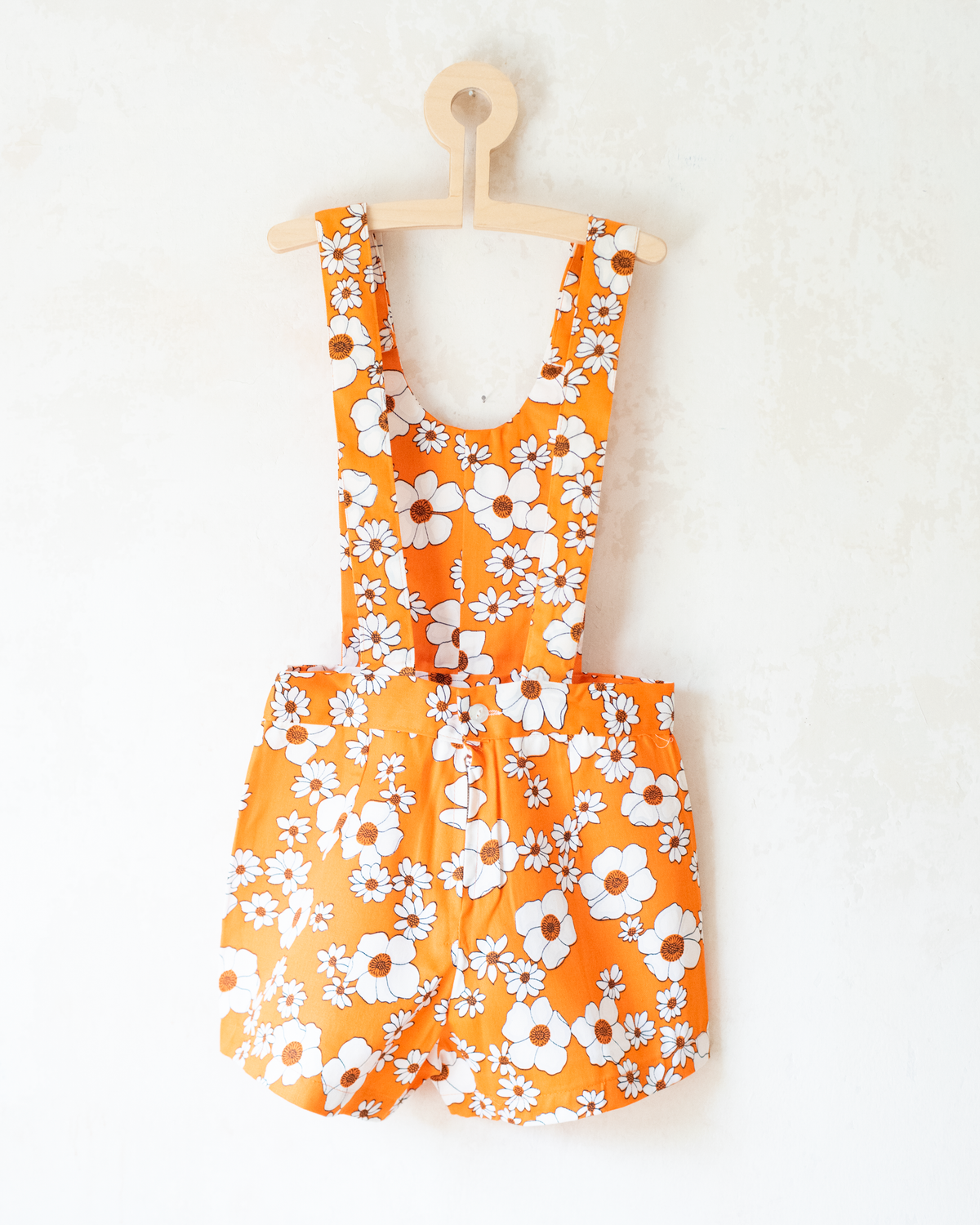 Seventies Floral Orange Overalls | Dead Stock | 7-8 Years 