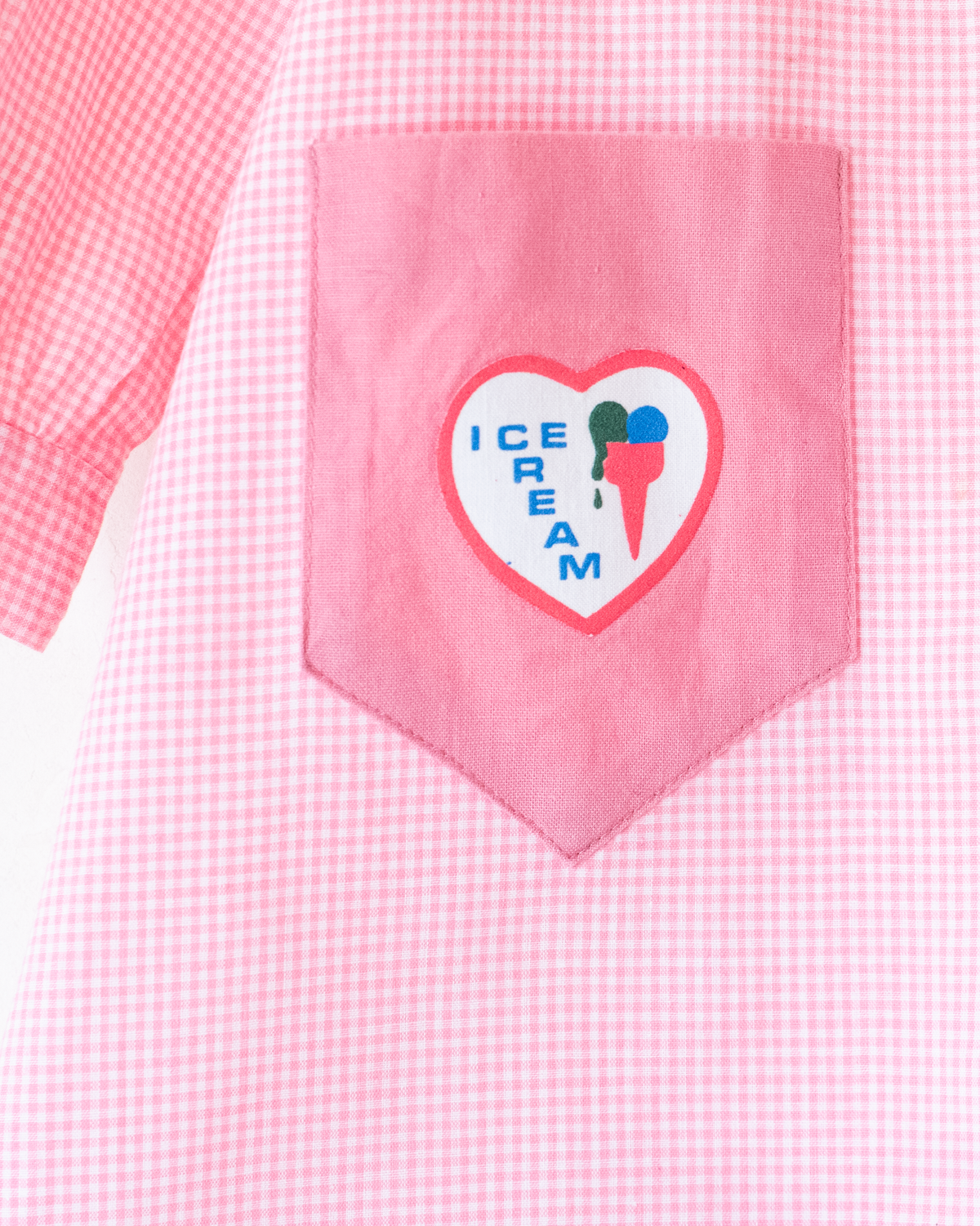 Pink plaid tunic with ice cream | 3-4 years