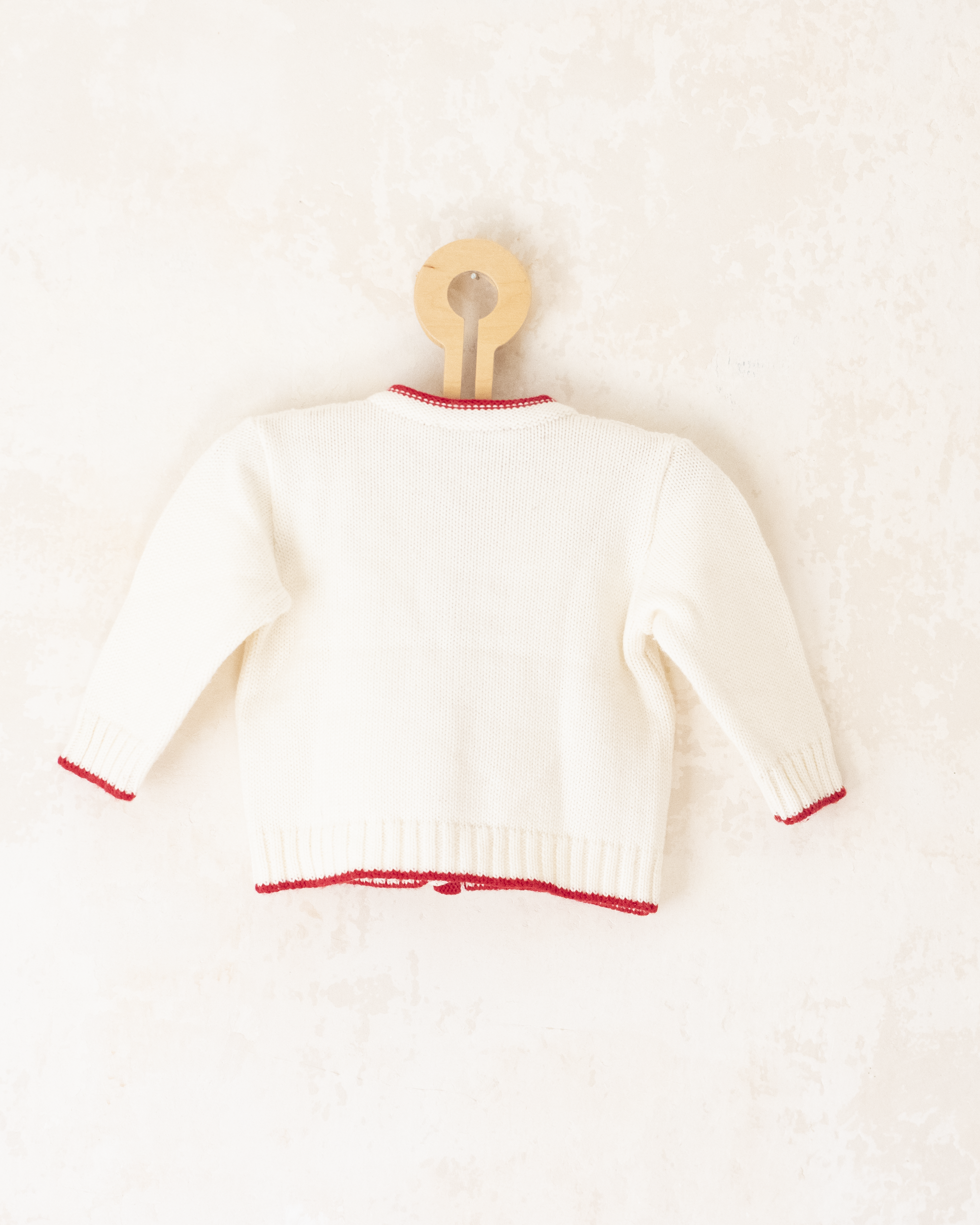 קרדיגן איטלקי מצמר עם פטריות ופרחים רקומים | 12-18 חודשים