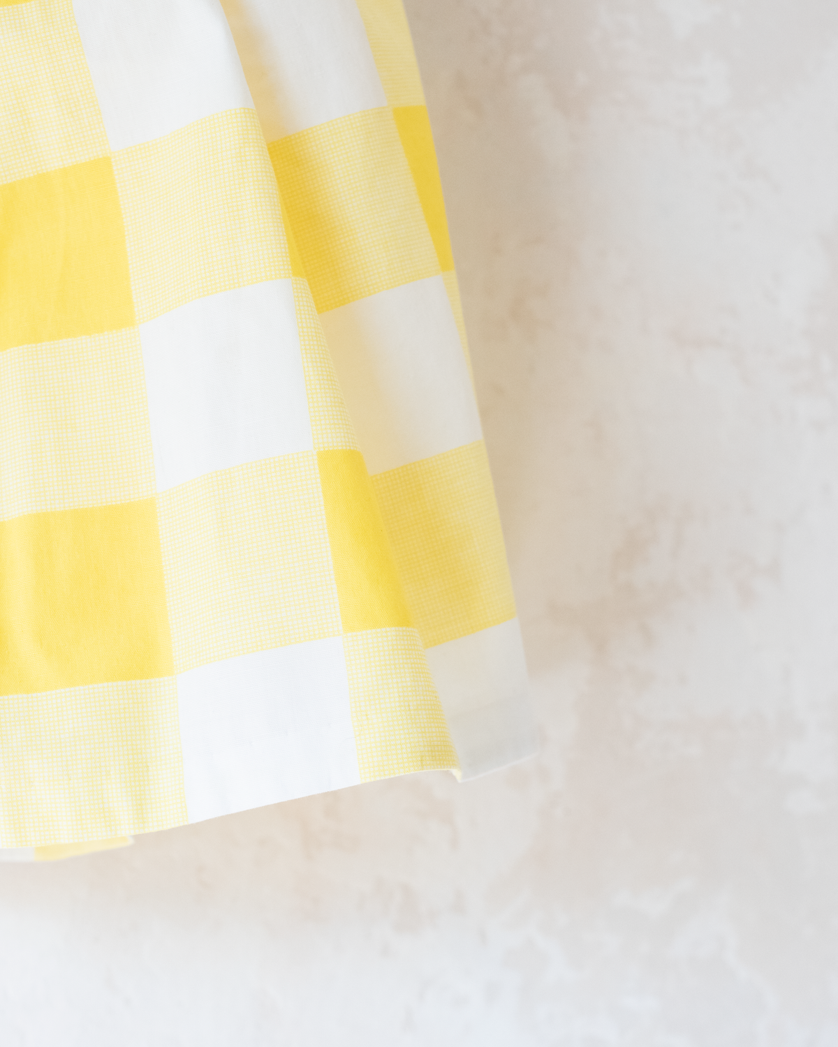 Yellow and white checkered dress | 12-18 months